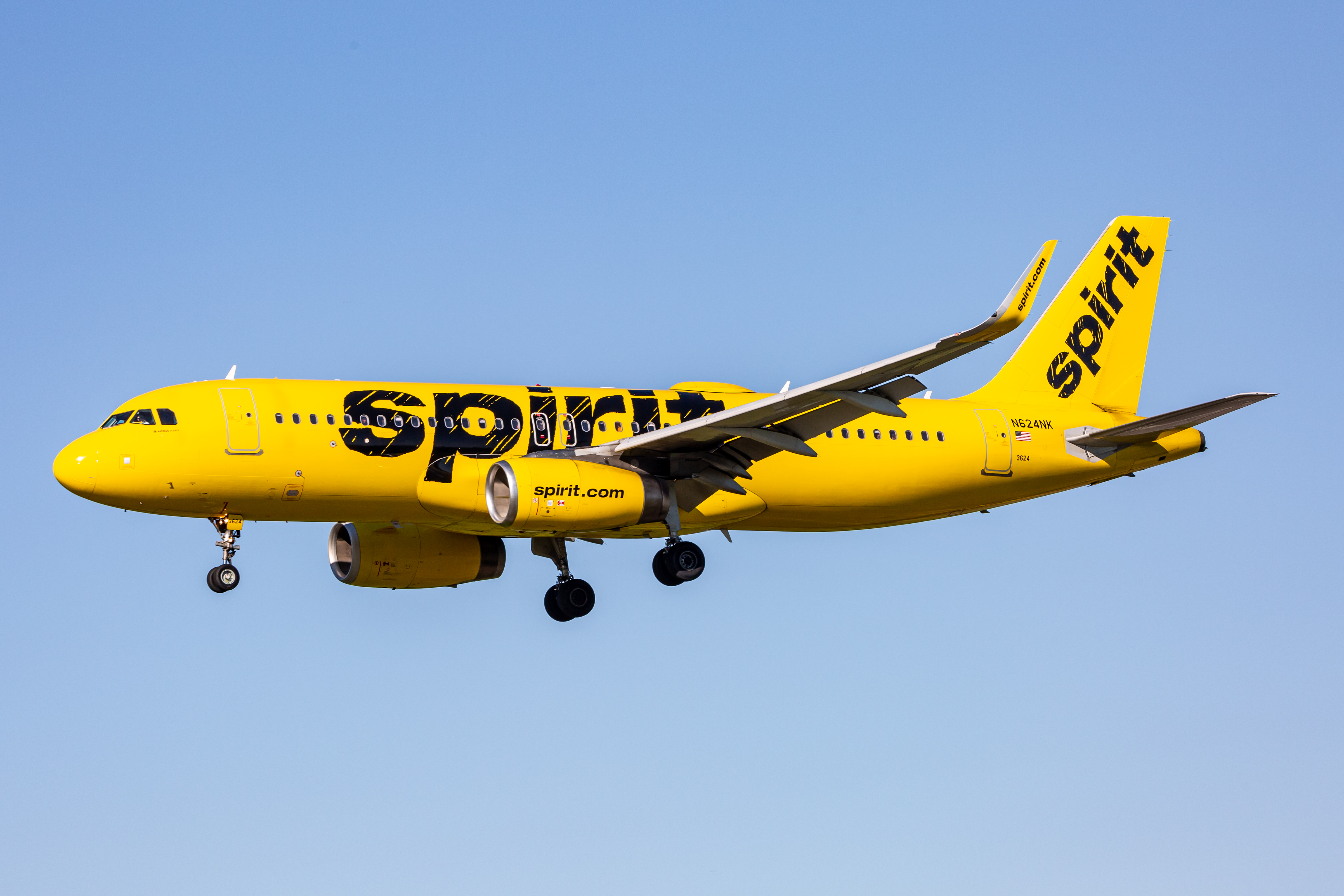 Full size: Spirit Airlines Airbus A320 N624NK at Baltimore/Washington International Thurgood Marshall Airport