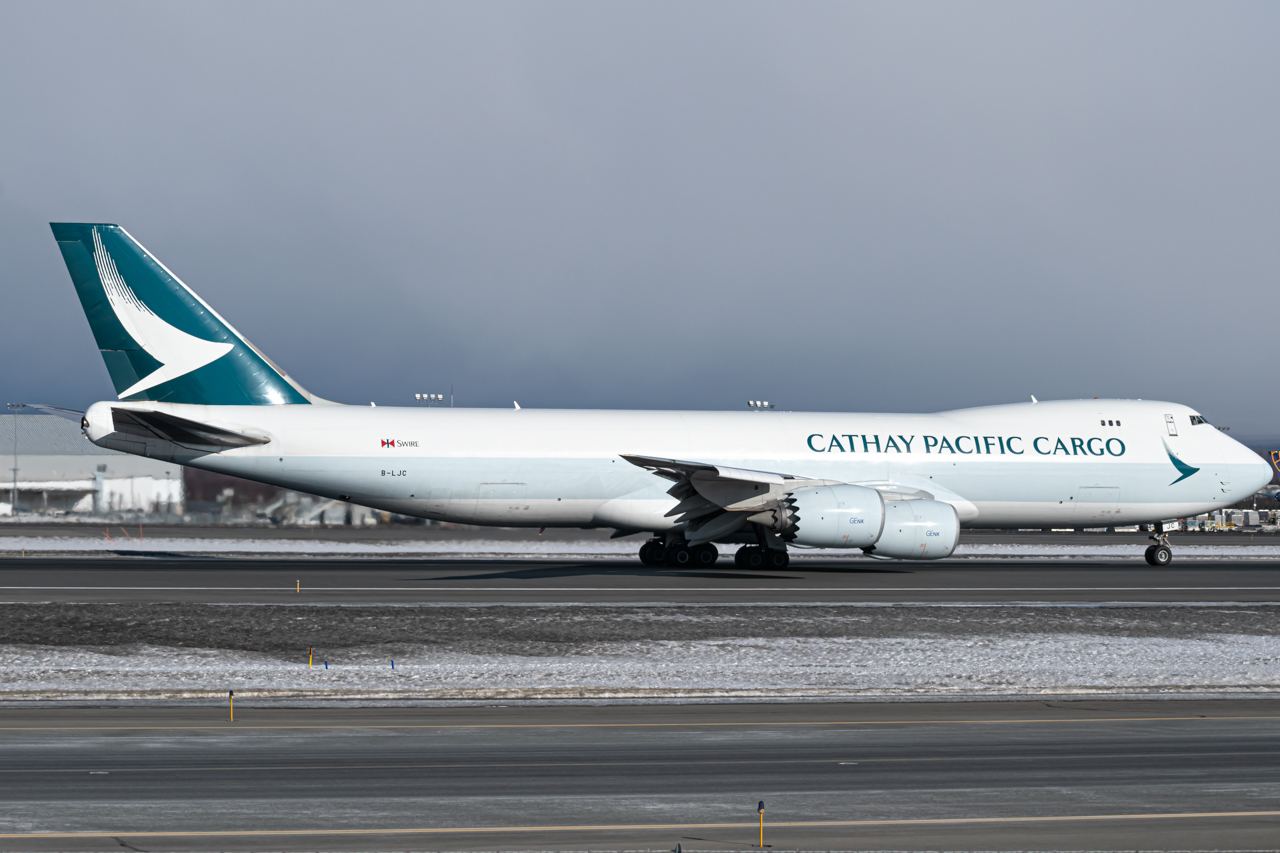 Full size: Cathay Pacific Cargo Boeing 747-8F B-LJC at Anchorage Ted Stevens International Airport