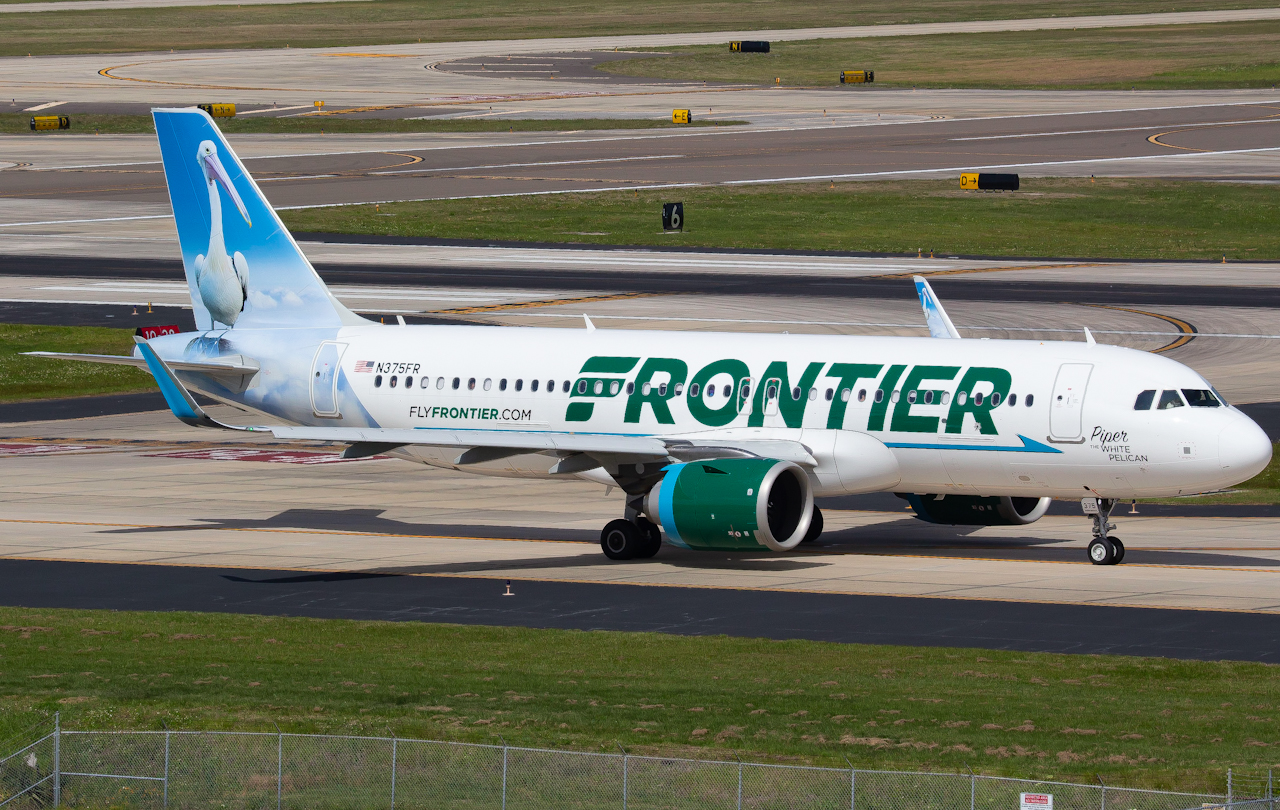 Full size: Frontier Airlines Airbus A320NEO N375FR at Tampa International Airport