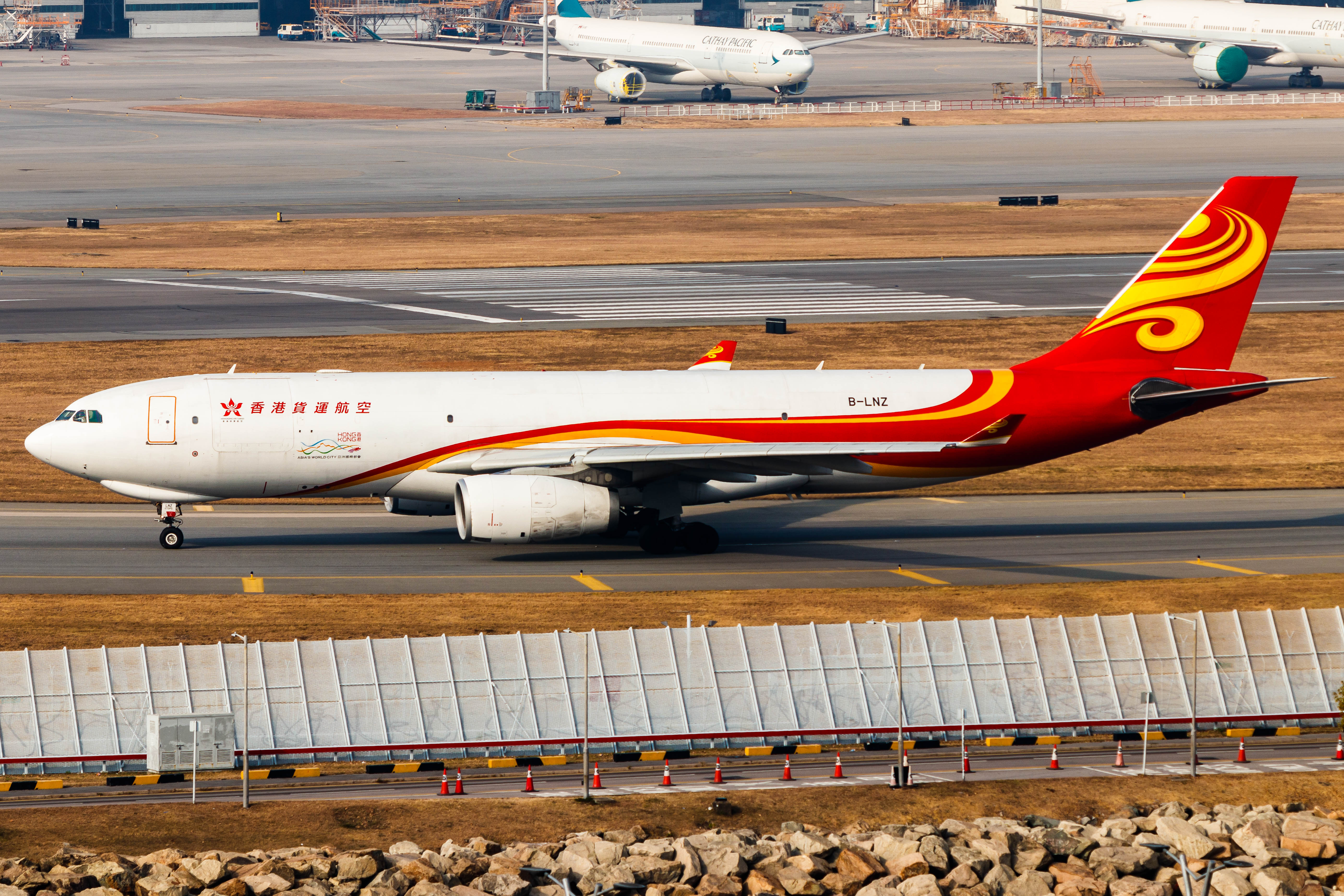 Full size: Hong Kong Air Cargo Airbus A330-200F B-LNZ at Hong Kong International Airport