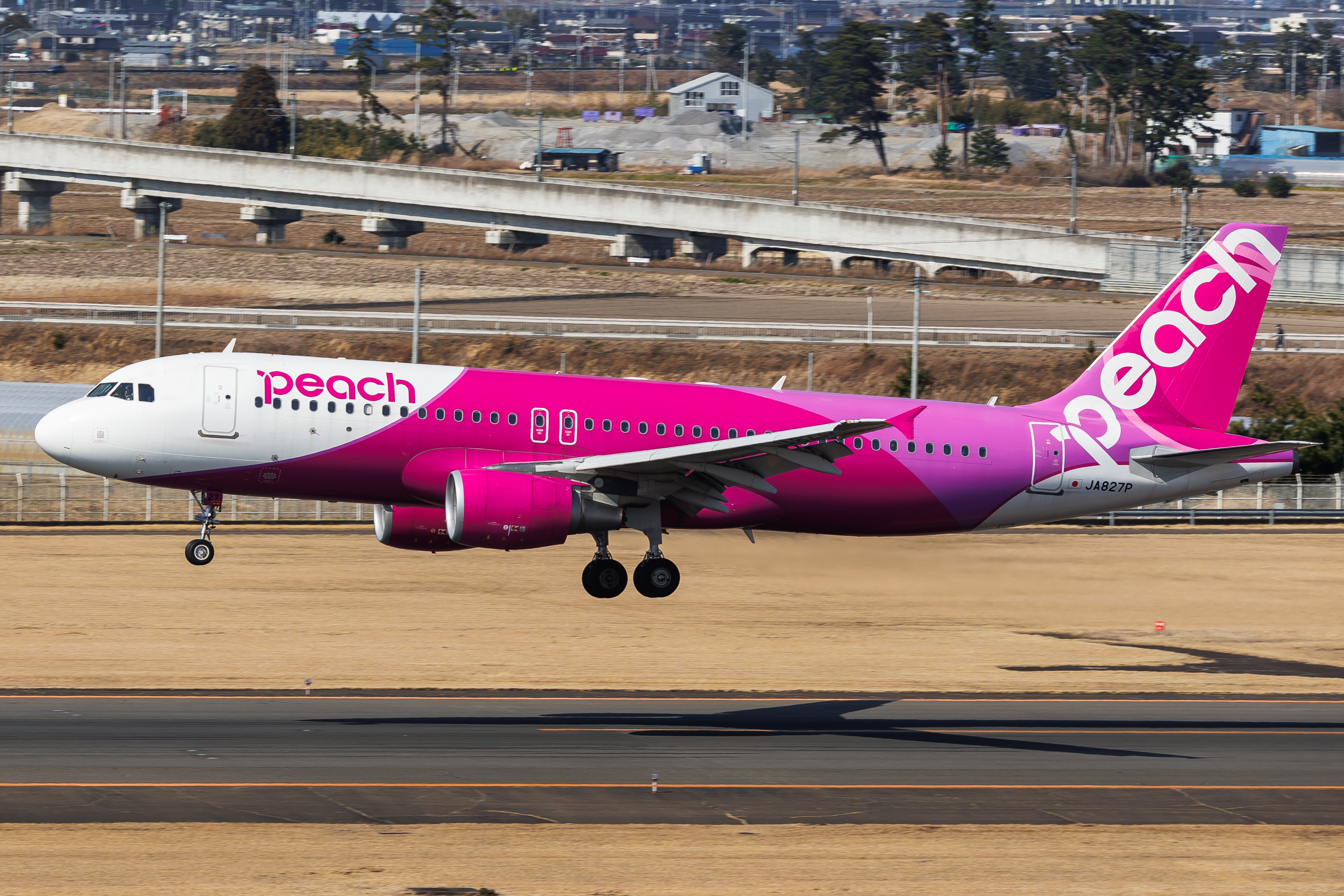 Full size: Peach Air Airbus A320 JA827P at Sendai Airport