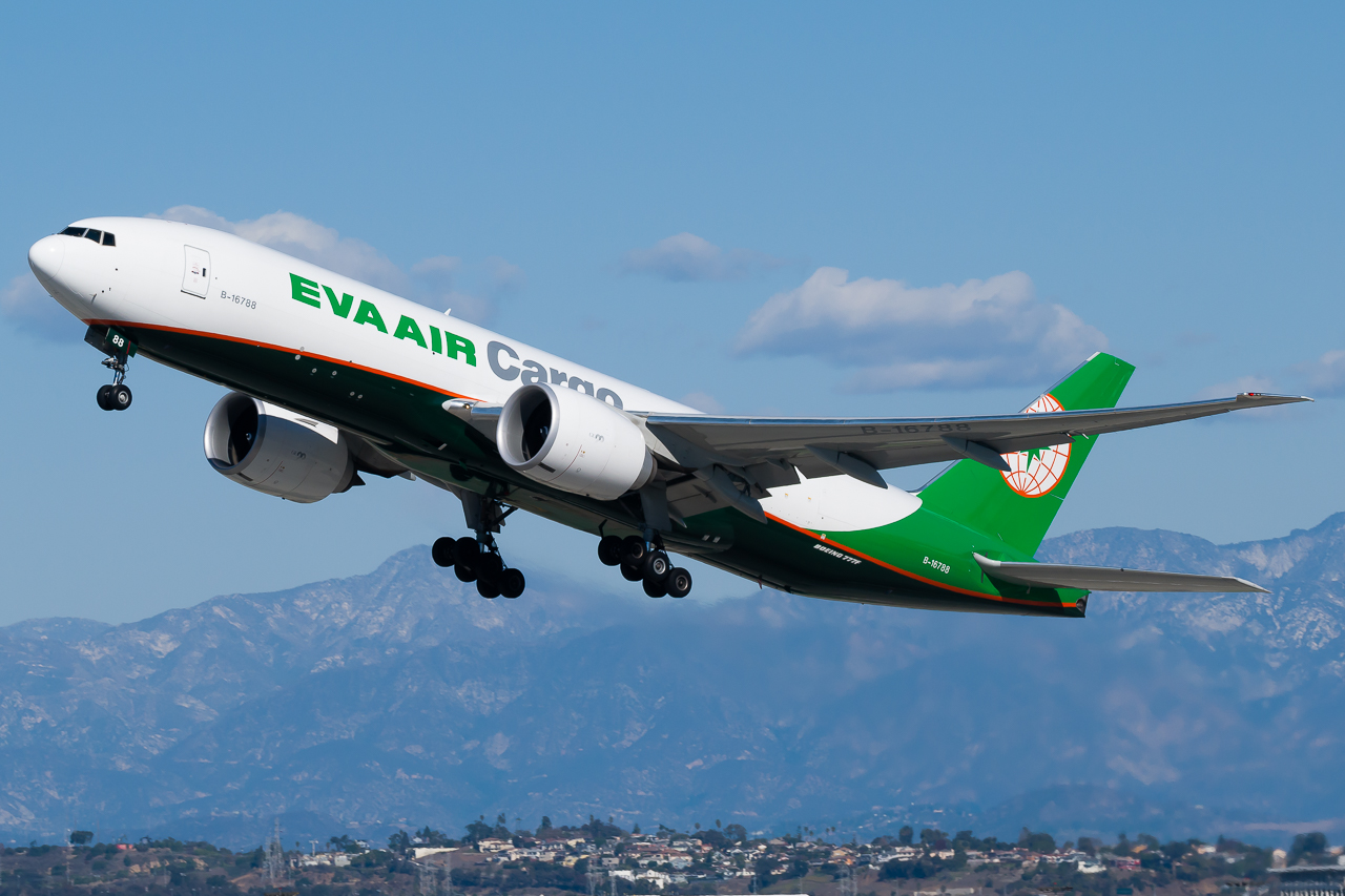 Full size: EVA Air Cargo Boeing 777-F B-16788 at Los Angeles International Airport