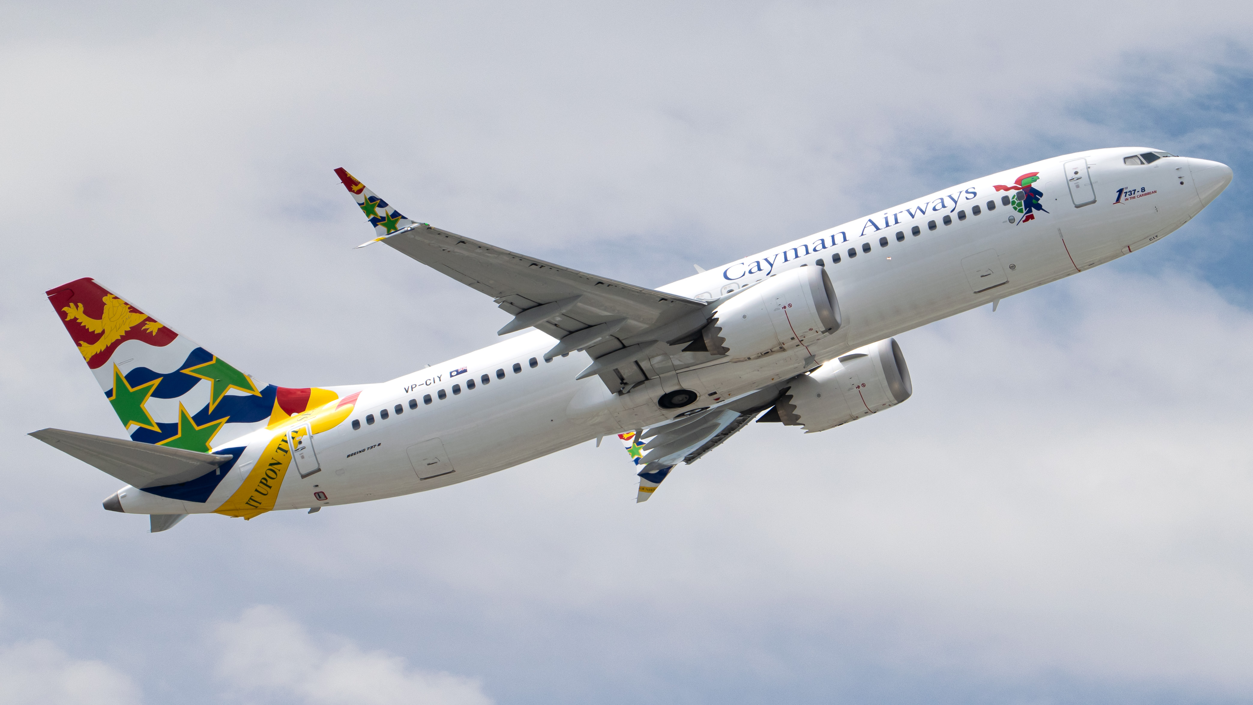 Full size: Cayman Airways Boeing 737 MAX 8 VP-CIY at Miami International Airport