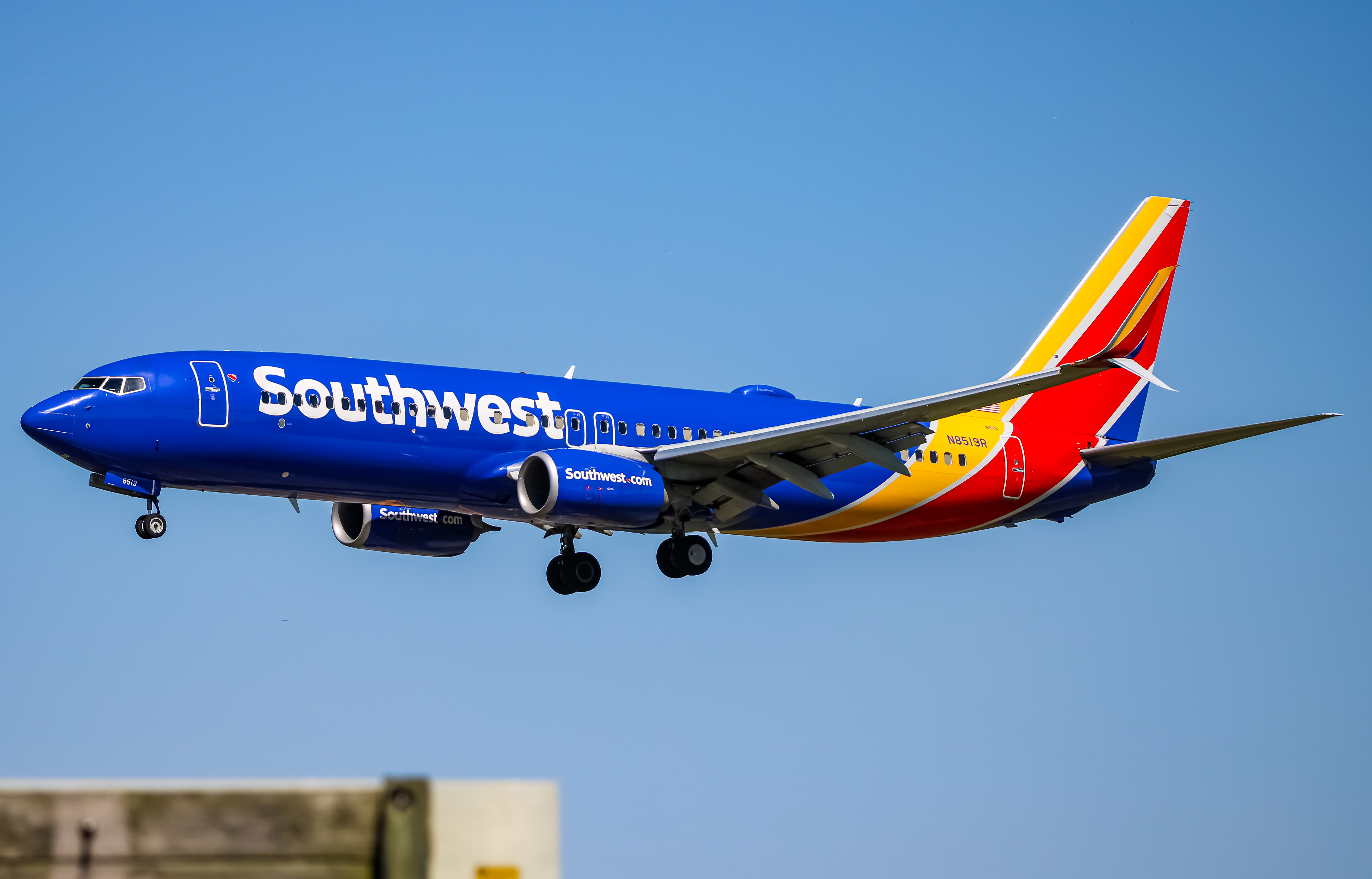 Full size: Southwest Airlines Boeing 737-800 N8519R at Baltimore/Washington International Thurgood Marshall Airport
