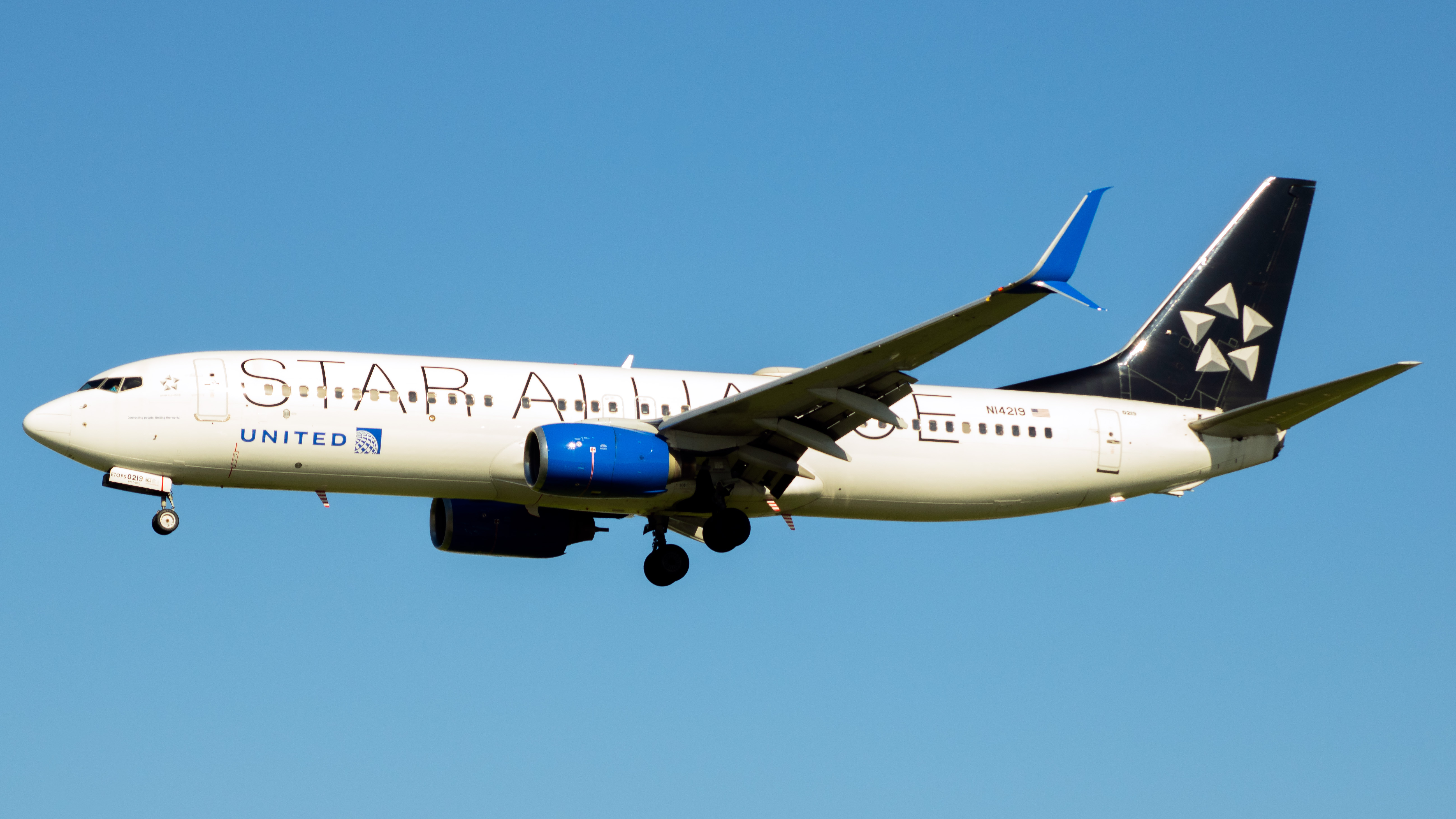 Full size: United Airlines Boeing 737-800 N14219 at Los Angeles International Airport