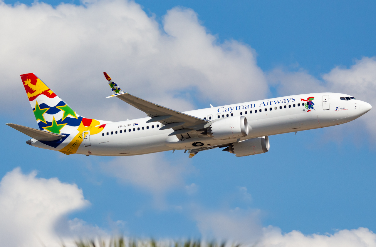 Full size: Cayman Airways Boeing 737 MAX 8 VP-CIW at Tampa International Airport