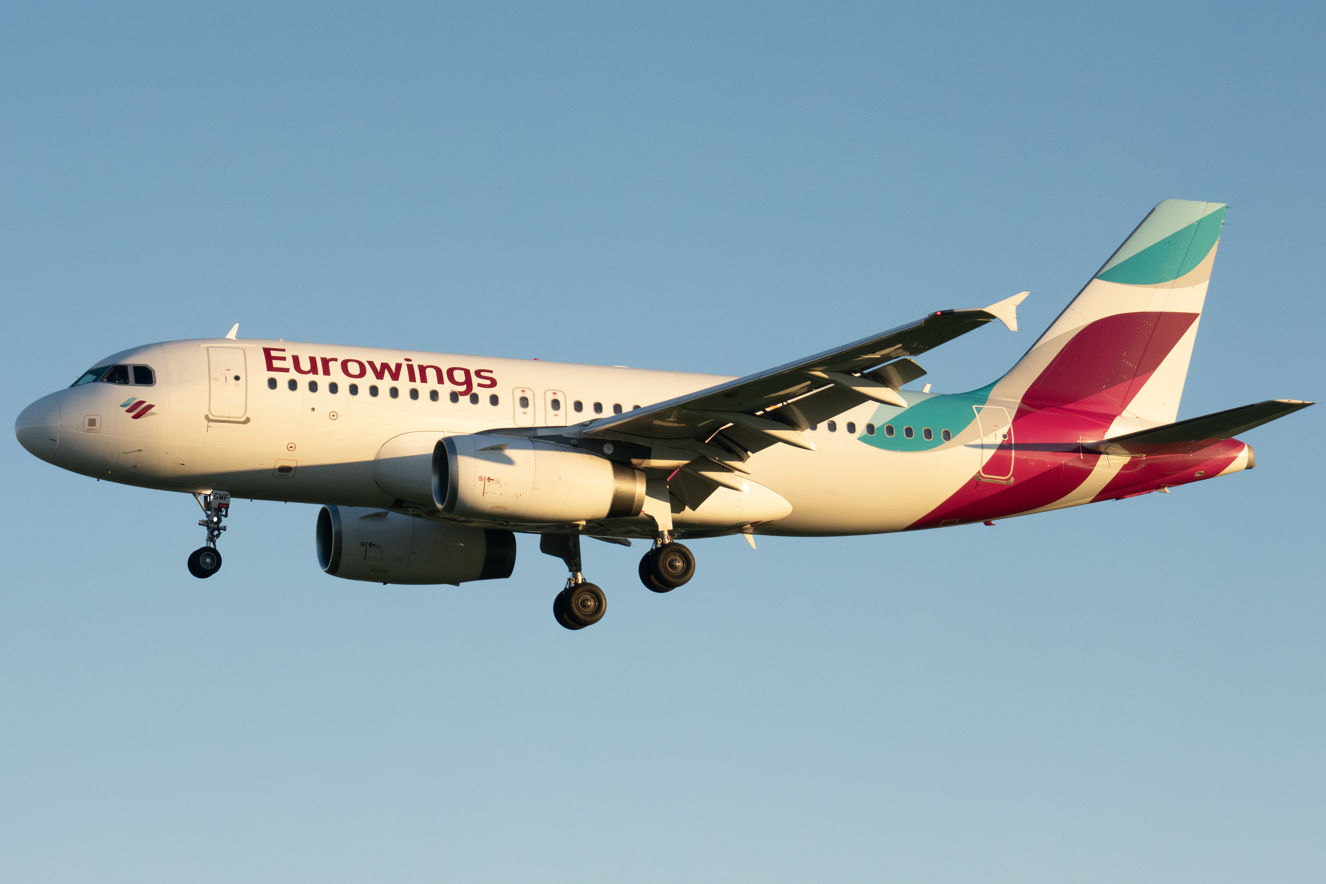 Full size: Eurowings Airbus A319 D-AGWF at Lisbon Humberto Delgado Airport