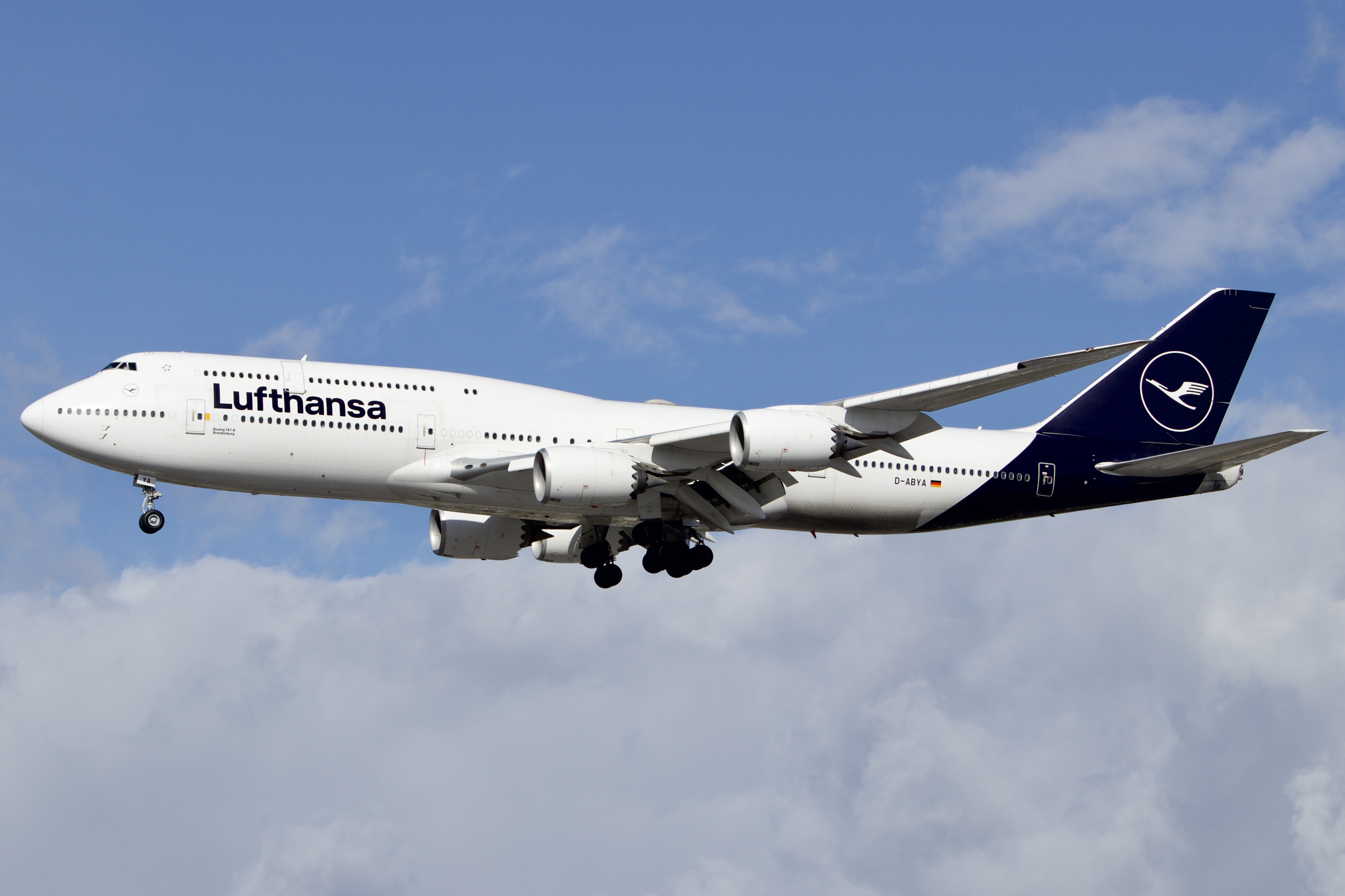 Full size: Lufthansa Boeing 747-8 D-ABYA at Los Angeles International Airport