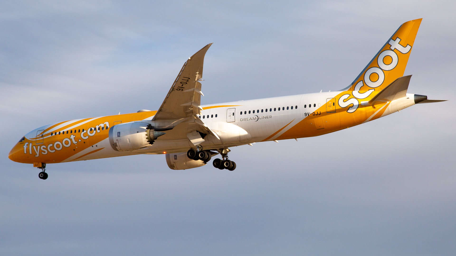 Full size: Scoot Boeing 787-9 9V-OJJ at Perth Airport