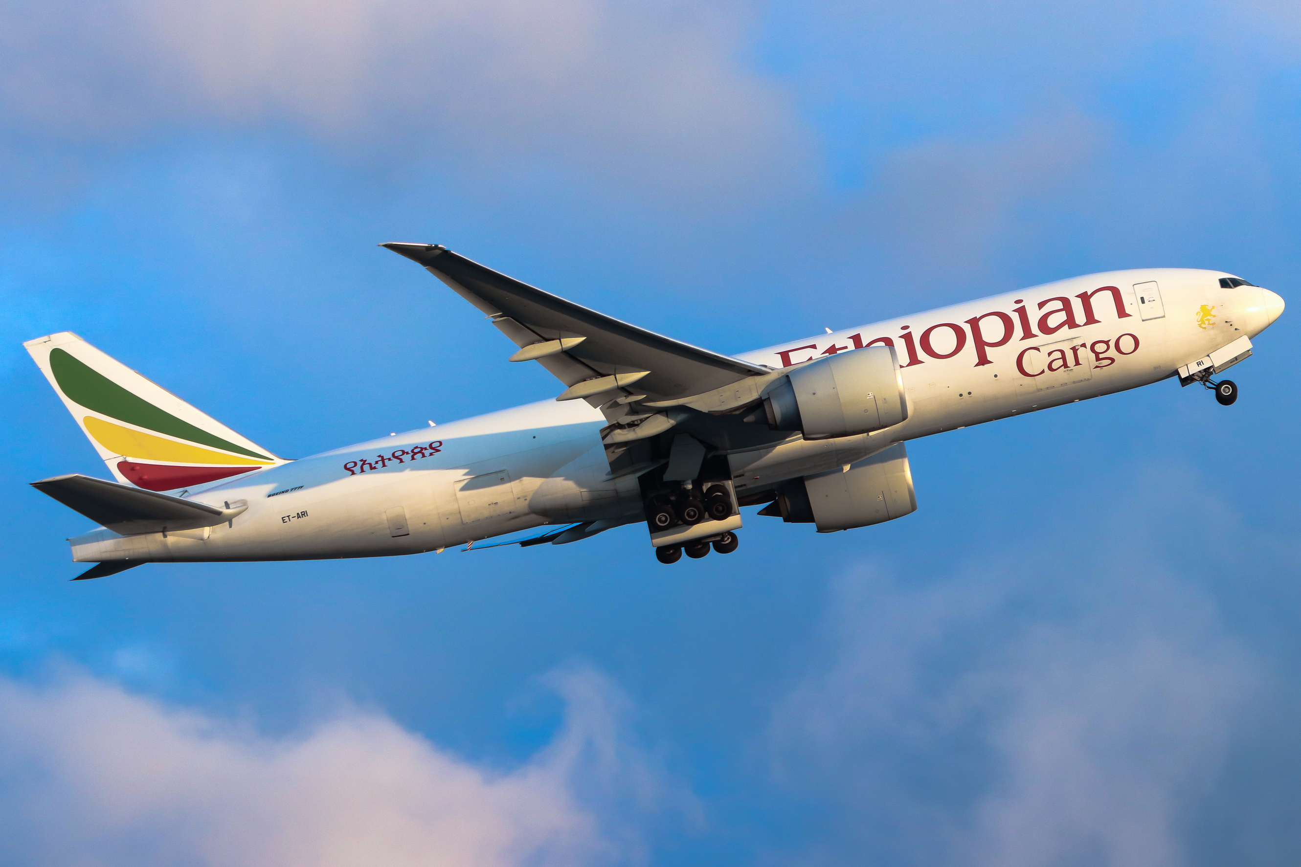 Full size: Ethiopian Cargo Boeing 777-F ET-ARI at Hong Kong International Airport
