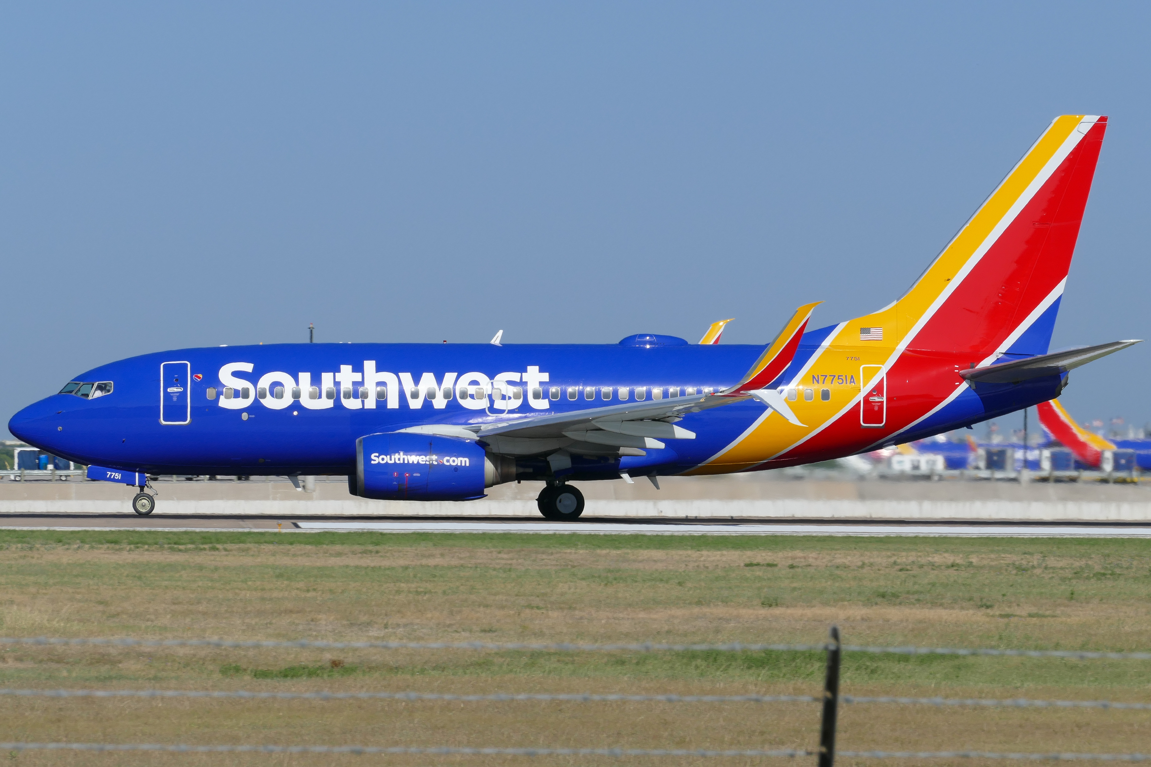 Full size: Southwest Airlines Boeing 737-700 N7751A at Austin-Bergstrom International Airport