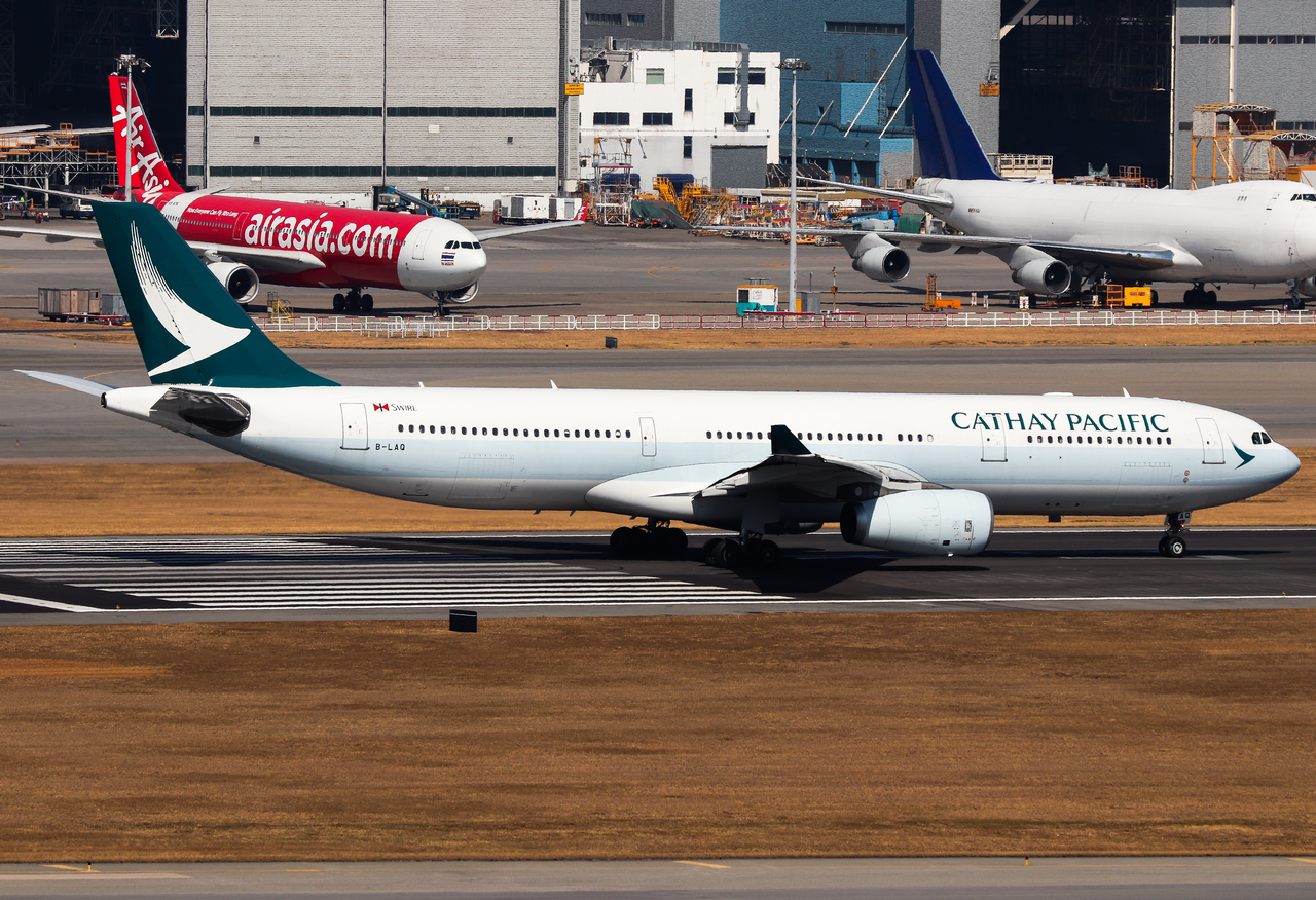Full size: Cathay Pacific Airbus A330-300 B-LAQ at Hong Kong International Airport