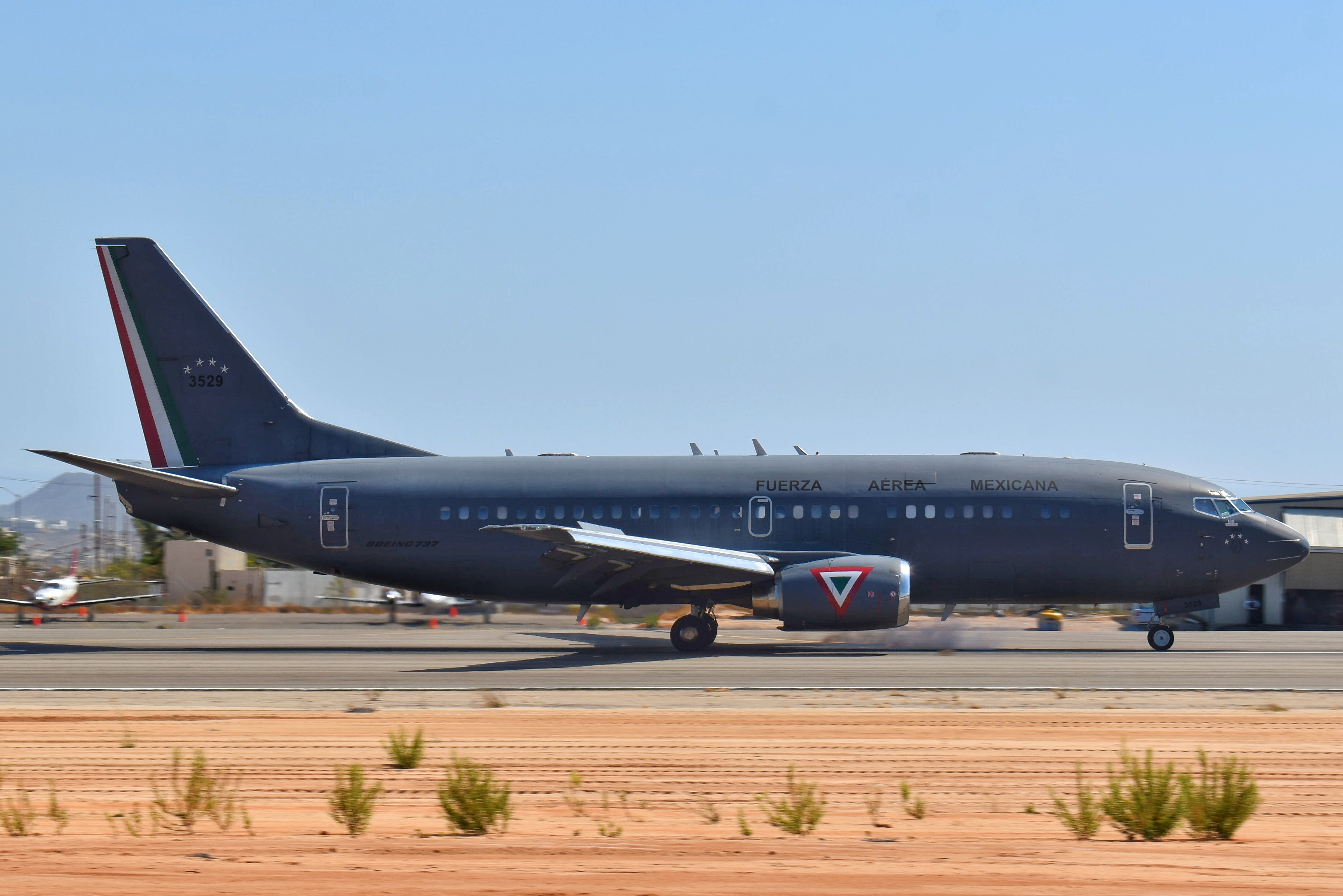 Full size: Mexican Air Force  Boeing 737-300 3529 at Aeropuerto de Cabo San Lucas Internacional
