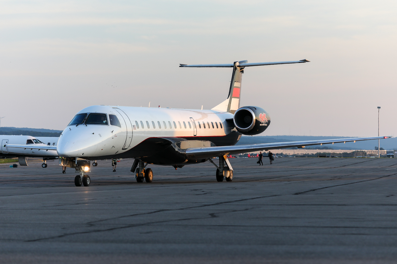 Full size: Exodus Aircraft Embraer E145 N81EX at Avoca Wilkes-Barre/Scranton International Airport