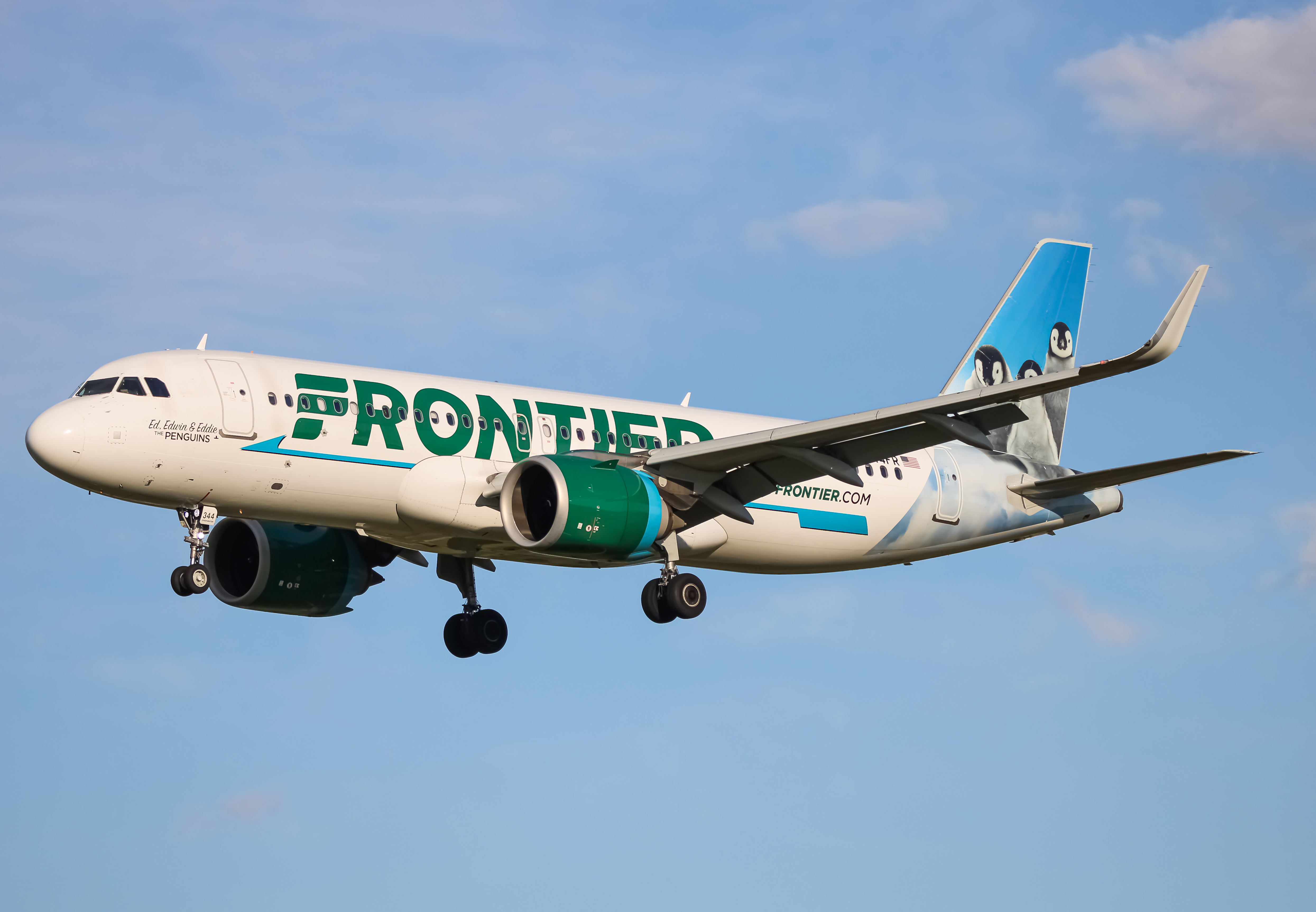 Full size: Frontier Airlines Airbus A320NEO N344FR at Baltimore/Washington International Thurgood Marshall Airport