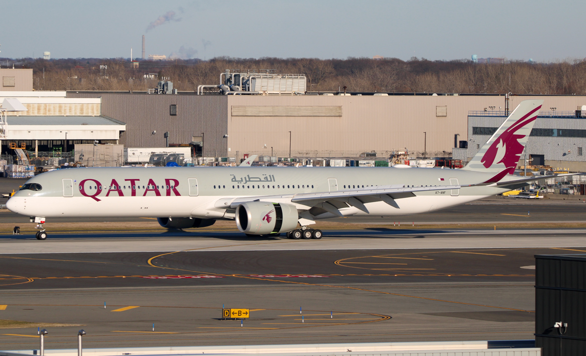 Full size: Qatar Airways Airbus A350-1000 A7-ANF at John F. Kennedy International Airport