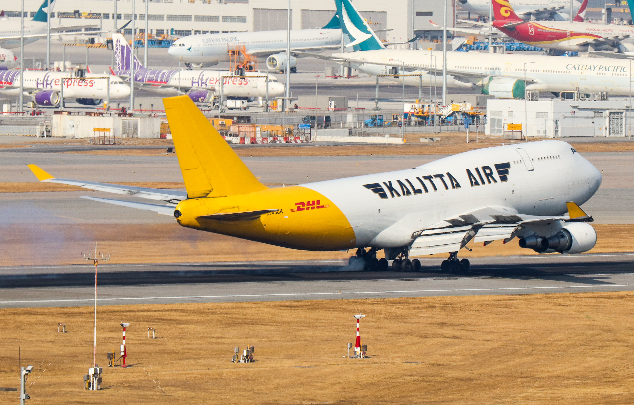 Full size: Kalitta Air Boeing 747-400F N743CK at Hong Kong International Airport