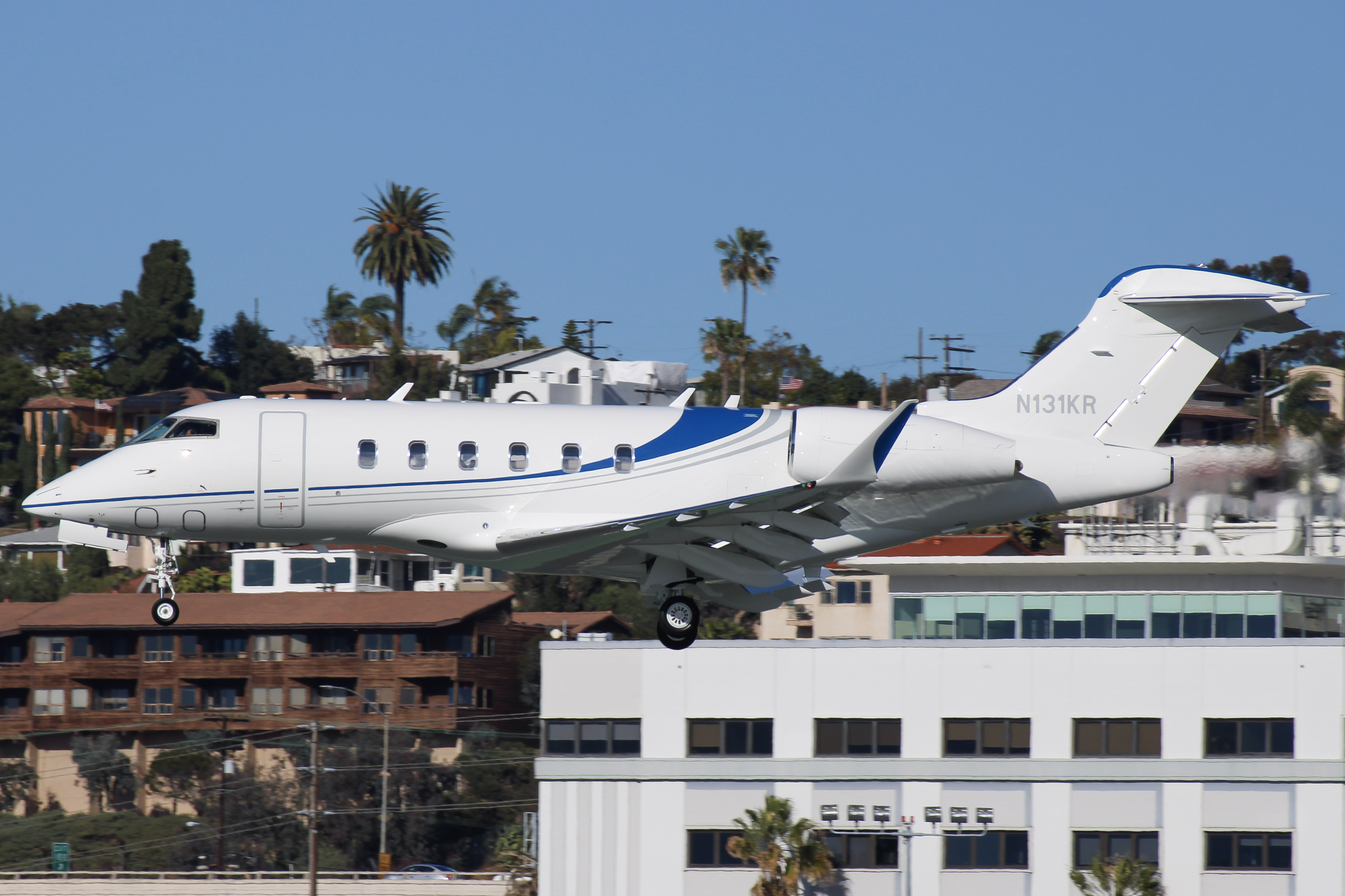 Full size: PRIVATE Bombardier Challenger 350 N131KR at San Diego International Airport
