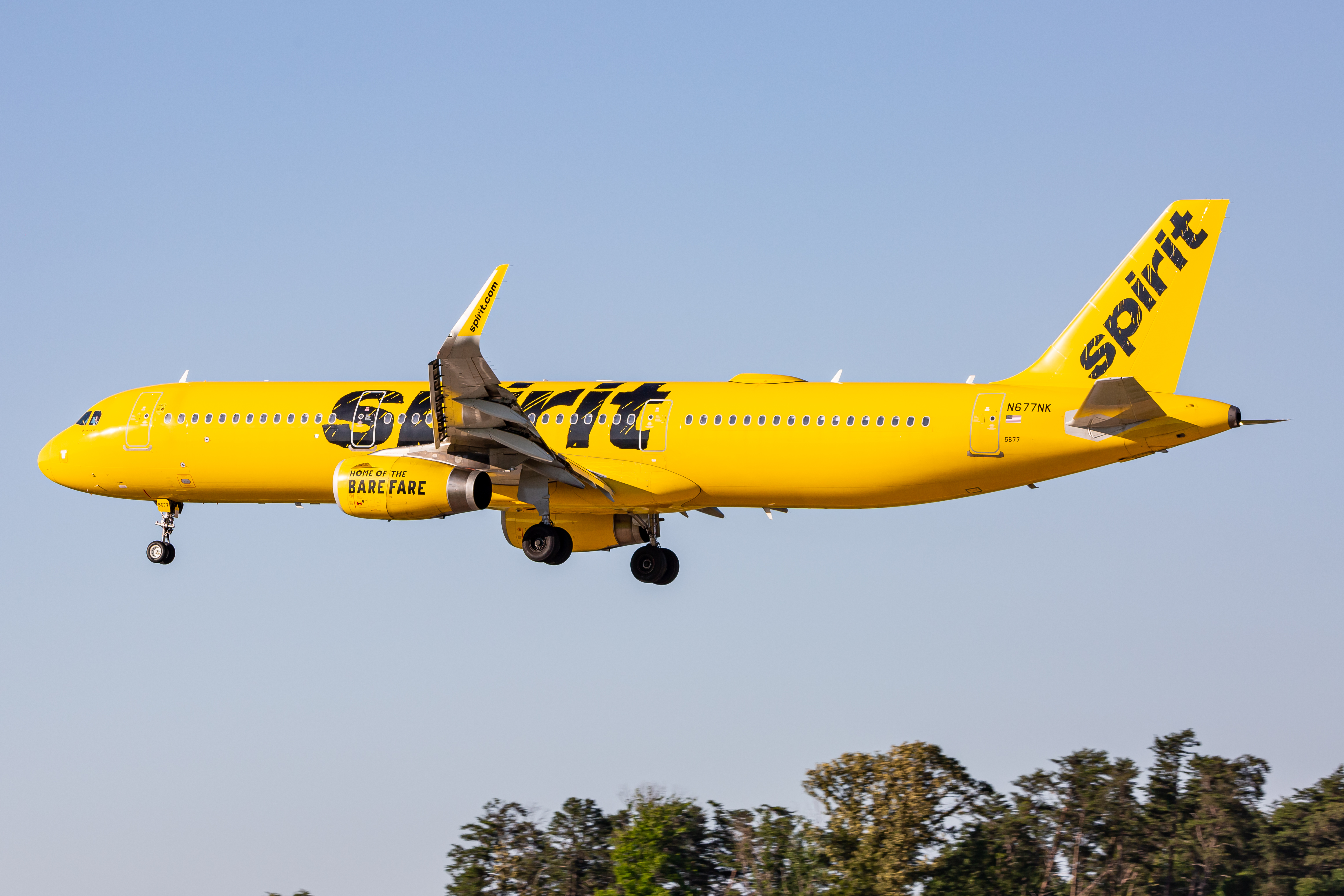 Full size: Spirit Airlines Airbus A321-231 N677NK at Baltimore/Washington International Thurgood Marshall Airport
