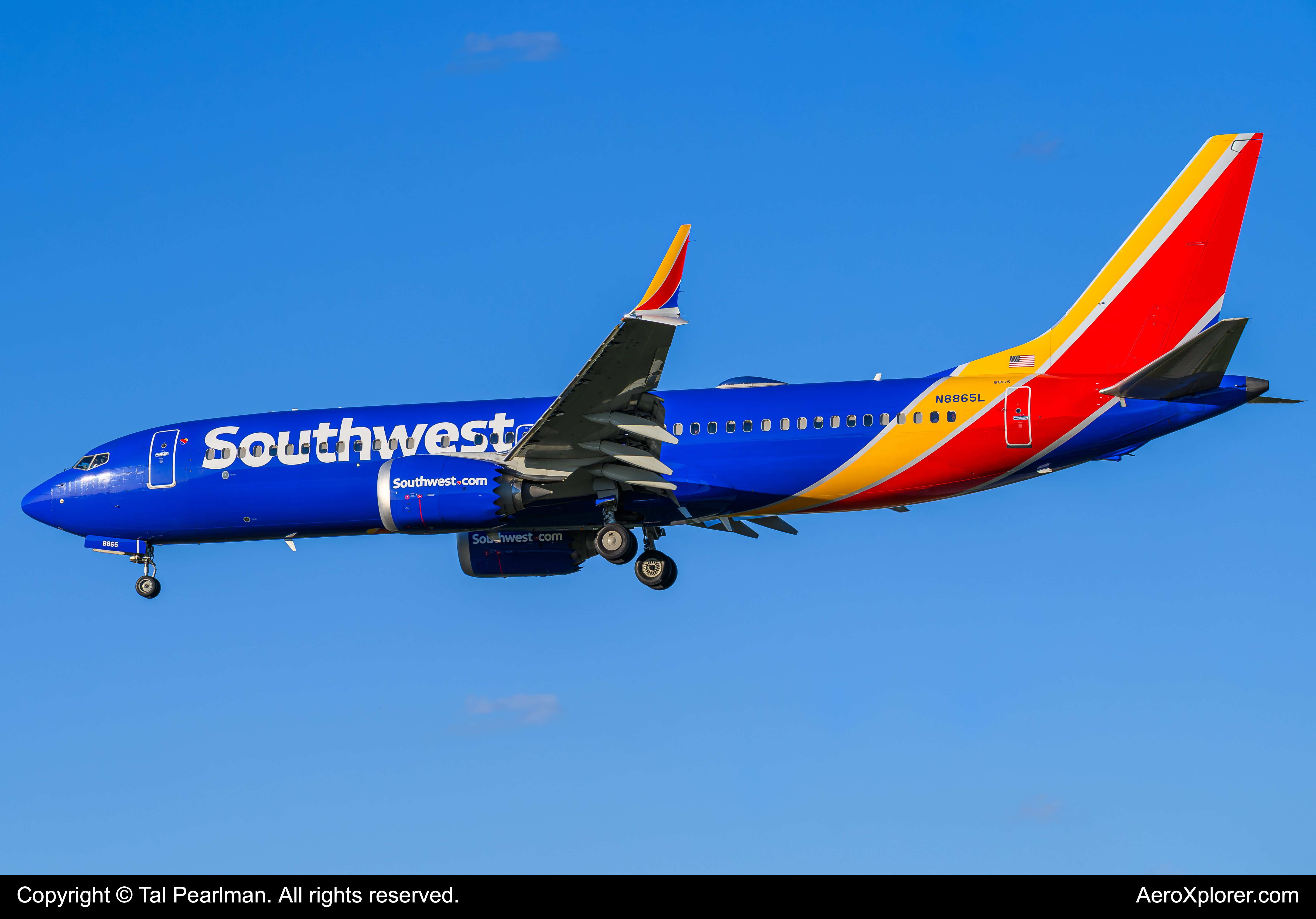 Full size: Southwest Airlines Boeing 737 MAX 8 N8865L at Baltimore/Washington International Thurgood Marshall Airport