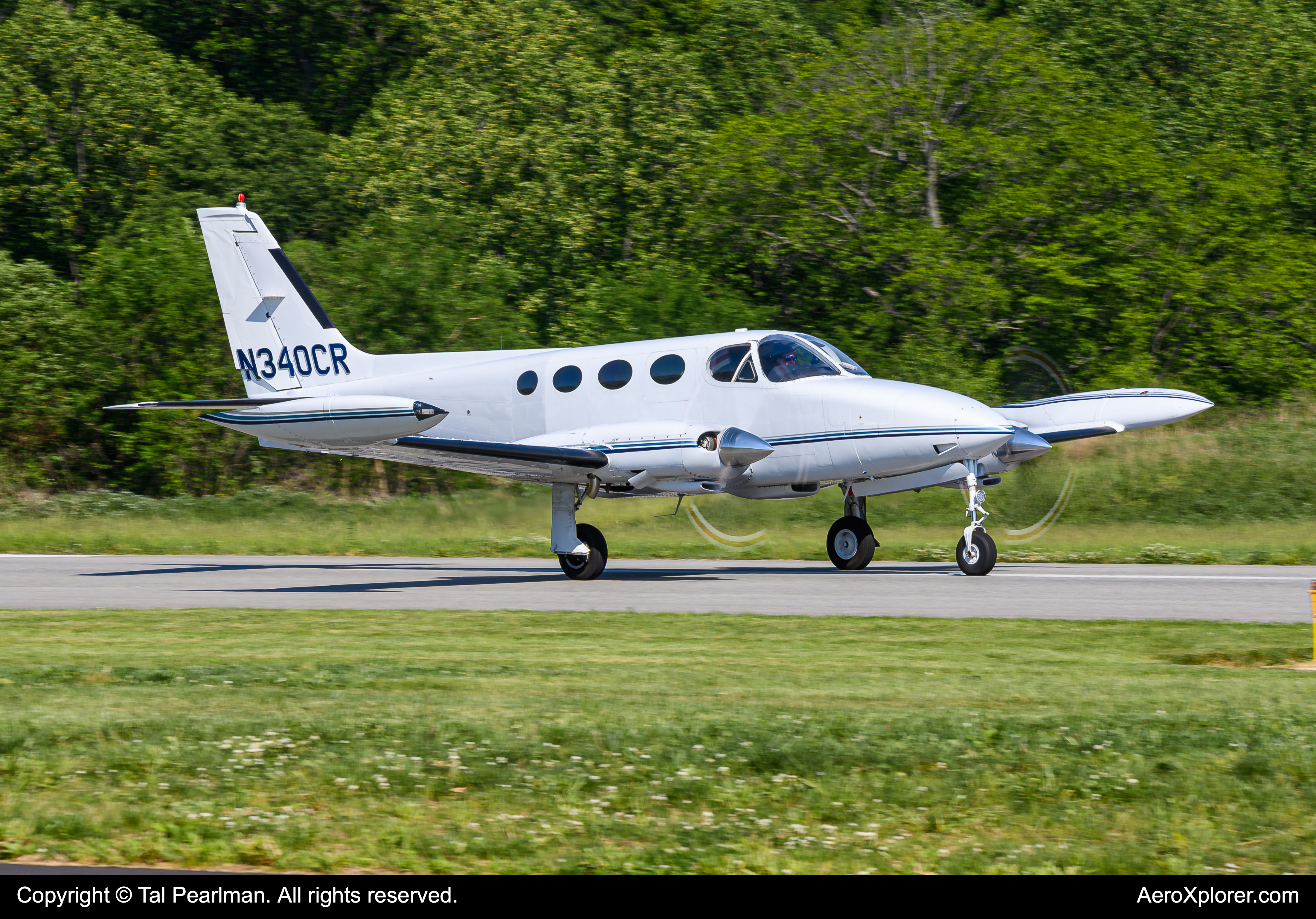 Full size: PRIVATE Cessna 340 N340CR at New Garden Airport