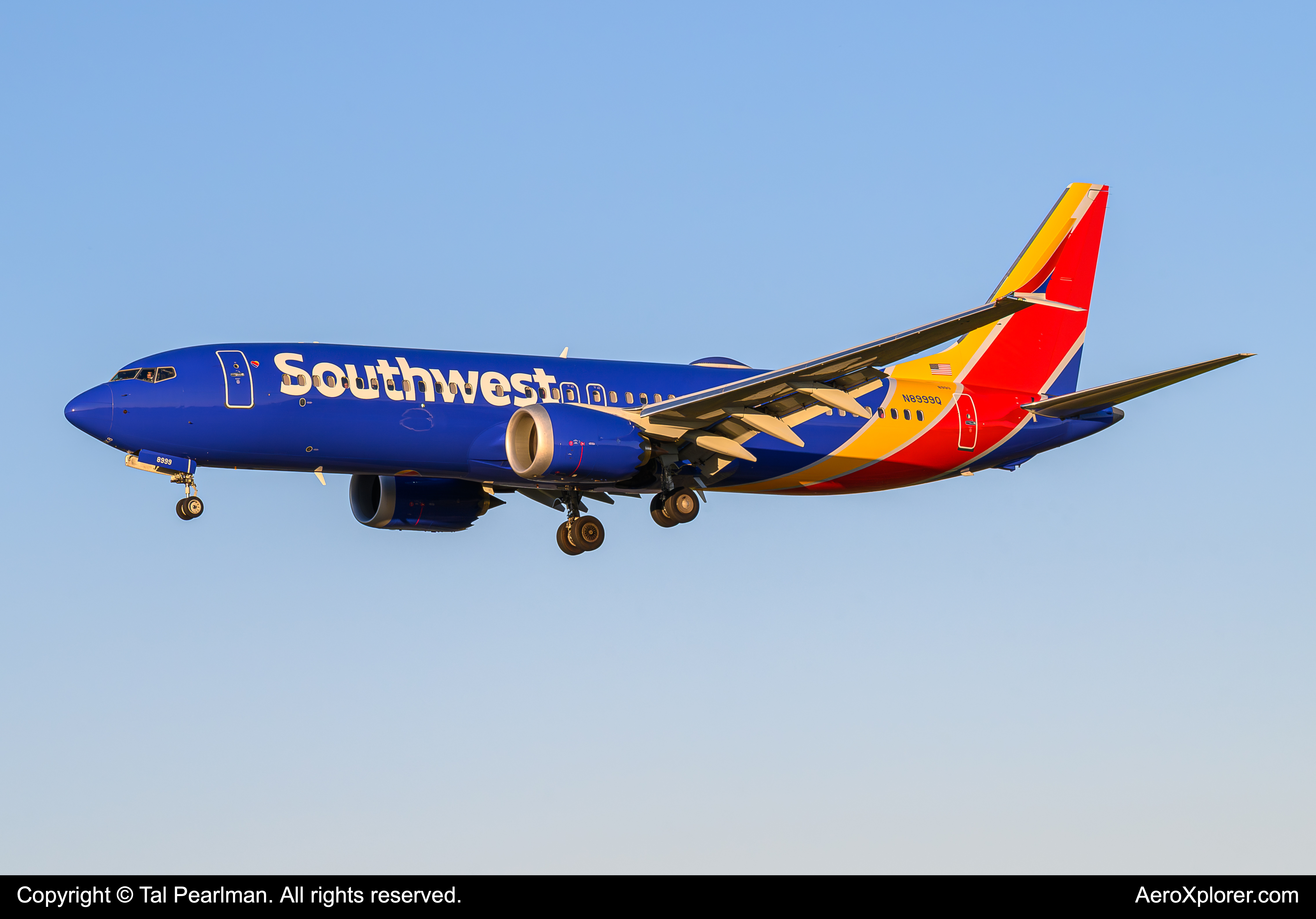 Full size: Southwest Airlines Boeing 737 MAX 8 N8999Q at Baltimore/Washington International Thurgood Marshall Airport