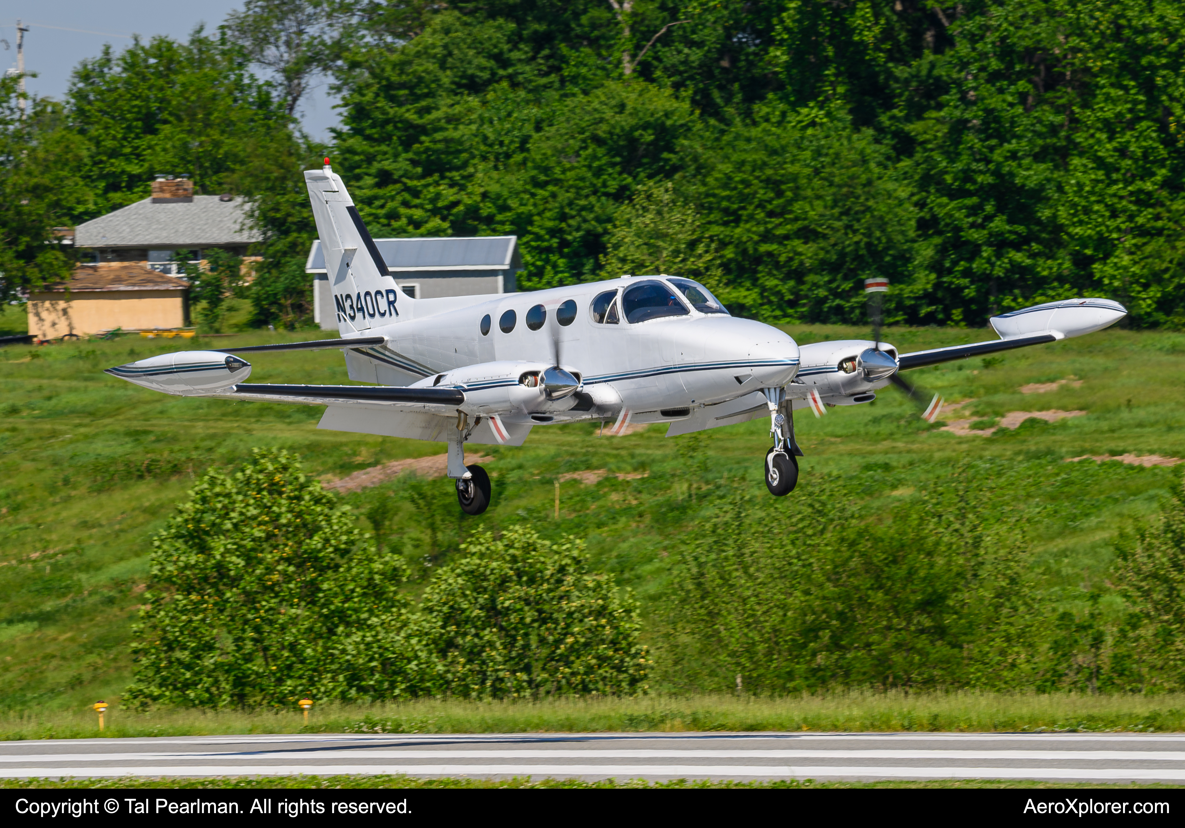 Full size: PRIVATE Cessna 340 N340CR at New Garden Airport