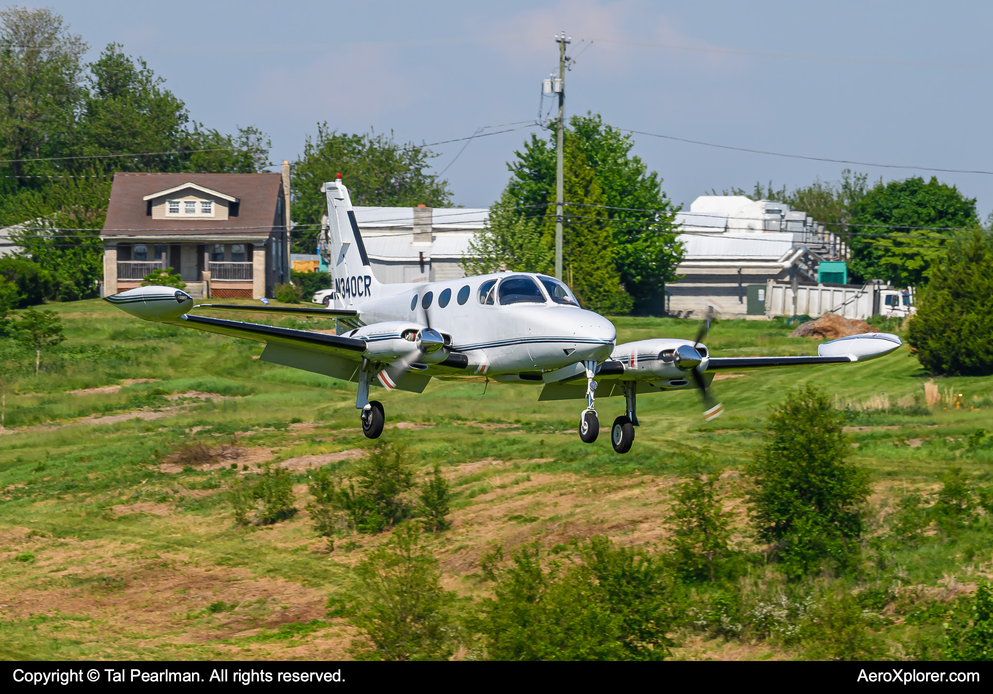 Full size: PRIVATE Cessna 340 N340CR at New Garden Airport