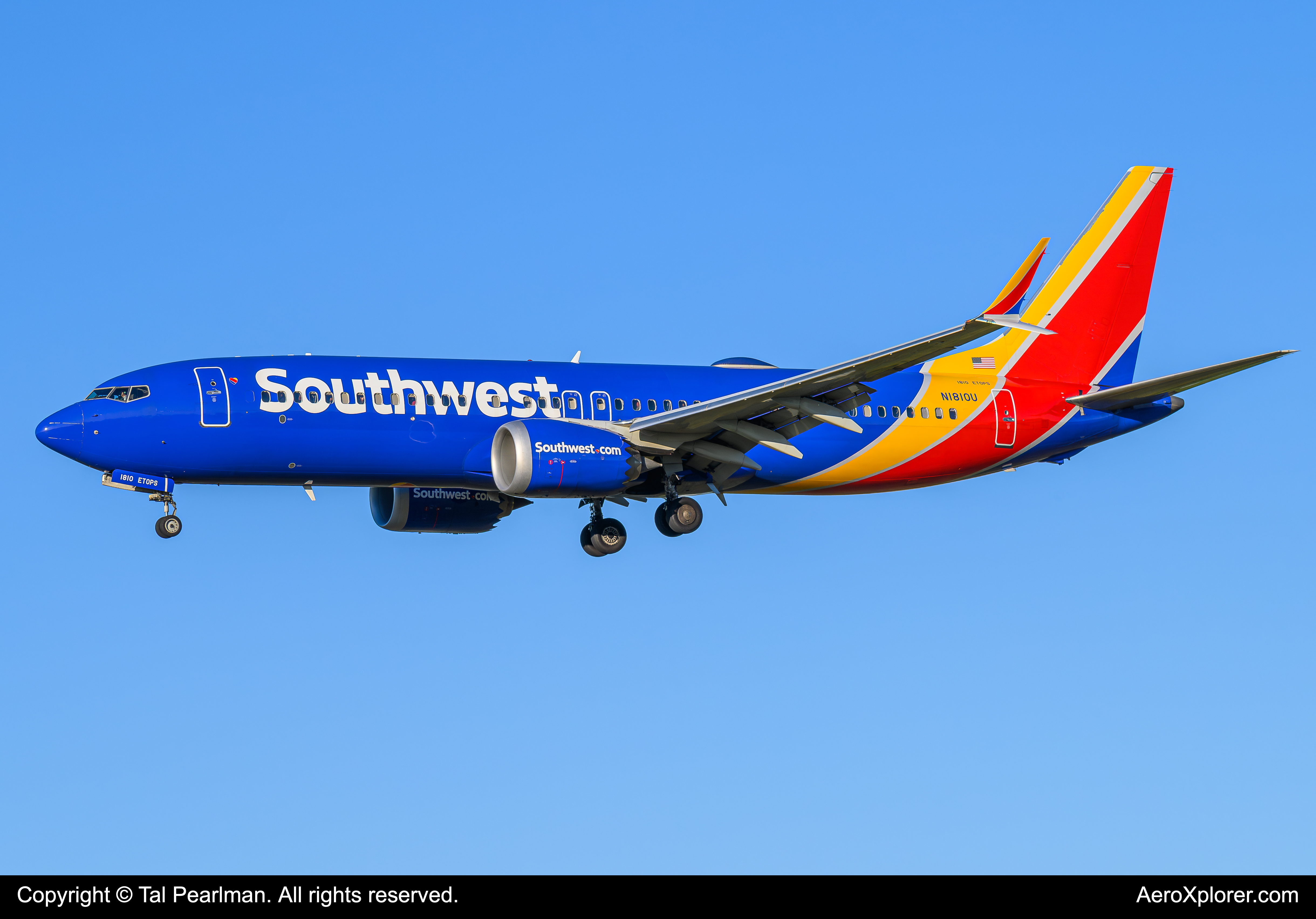 Full size: Southwest Airlines Boeing 737 MAX 8 N1810U at Baltimore/Washington International Thurgood Marshall Airport
