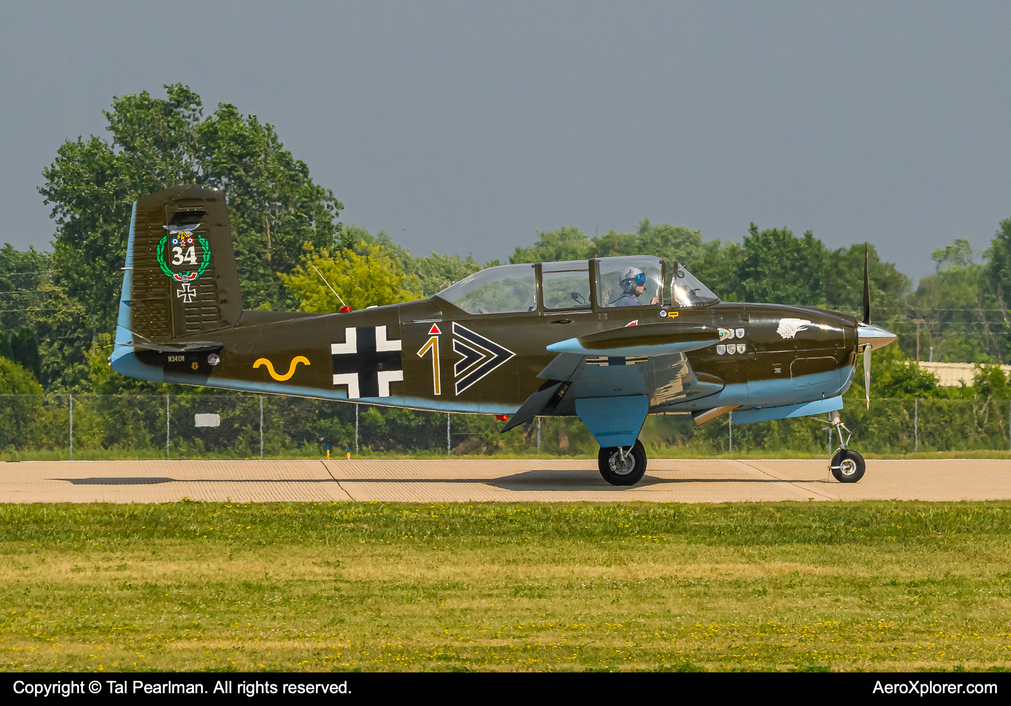 Full size: PRIVATE Beechcraft T-34 Mentor  N34EM at Wittman Regional Airport