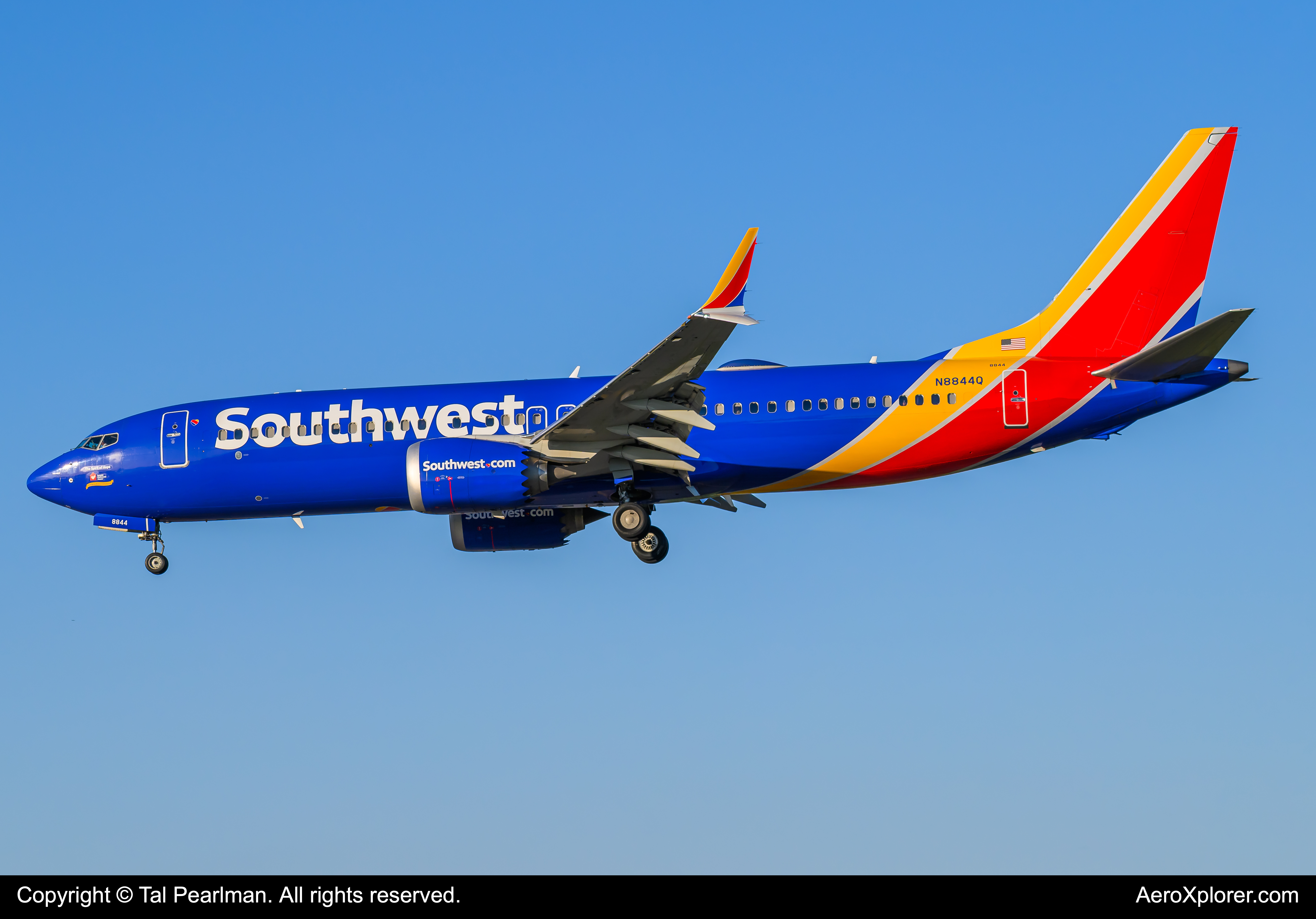 Full size: Southwest Airlines Boeing 737 MAX 8 N8844Q at Baltimore/Washington International Thurgood Marshall Airport