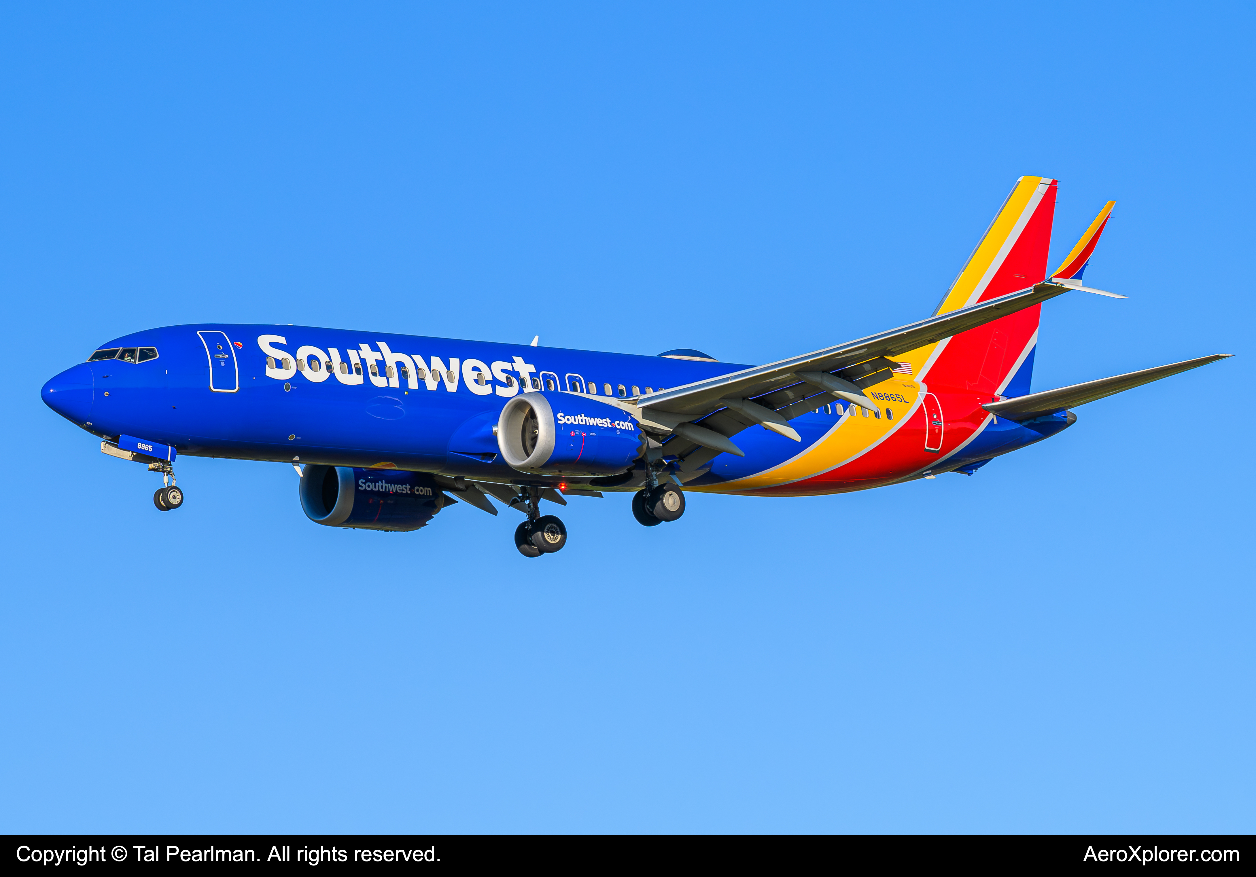Full size: Southwest Airlines Boeing 737 MAX 8 N8865L at Baltimore/Washington International Thurgood Marshall Airport