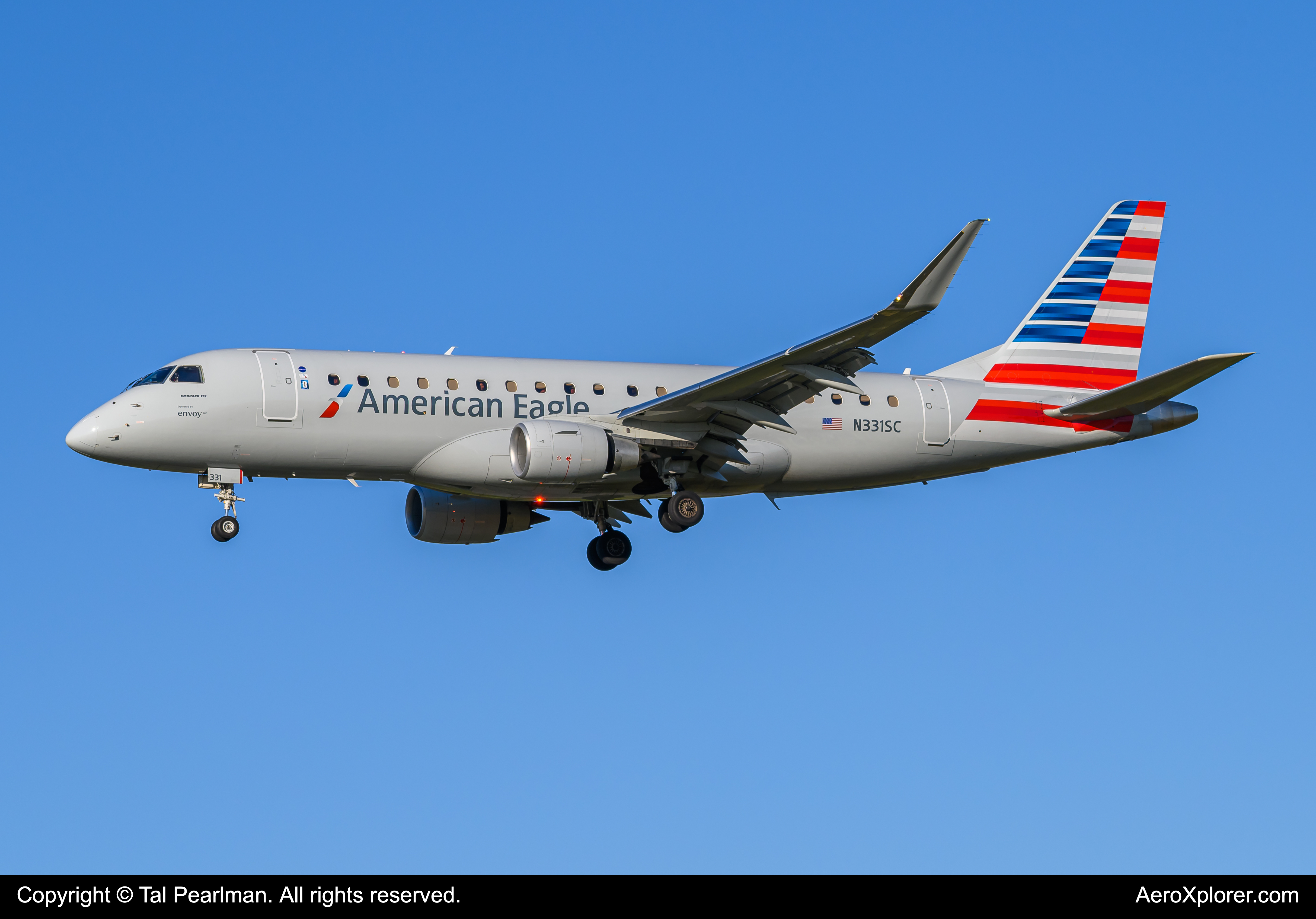 Full size: American Eagle Embraer E175 N331SC at Baltimore/Washington International Thurgood Marshall Airport