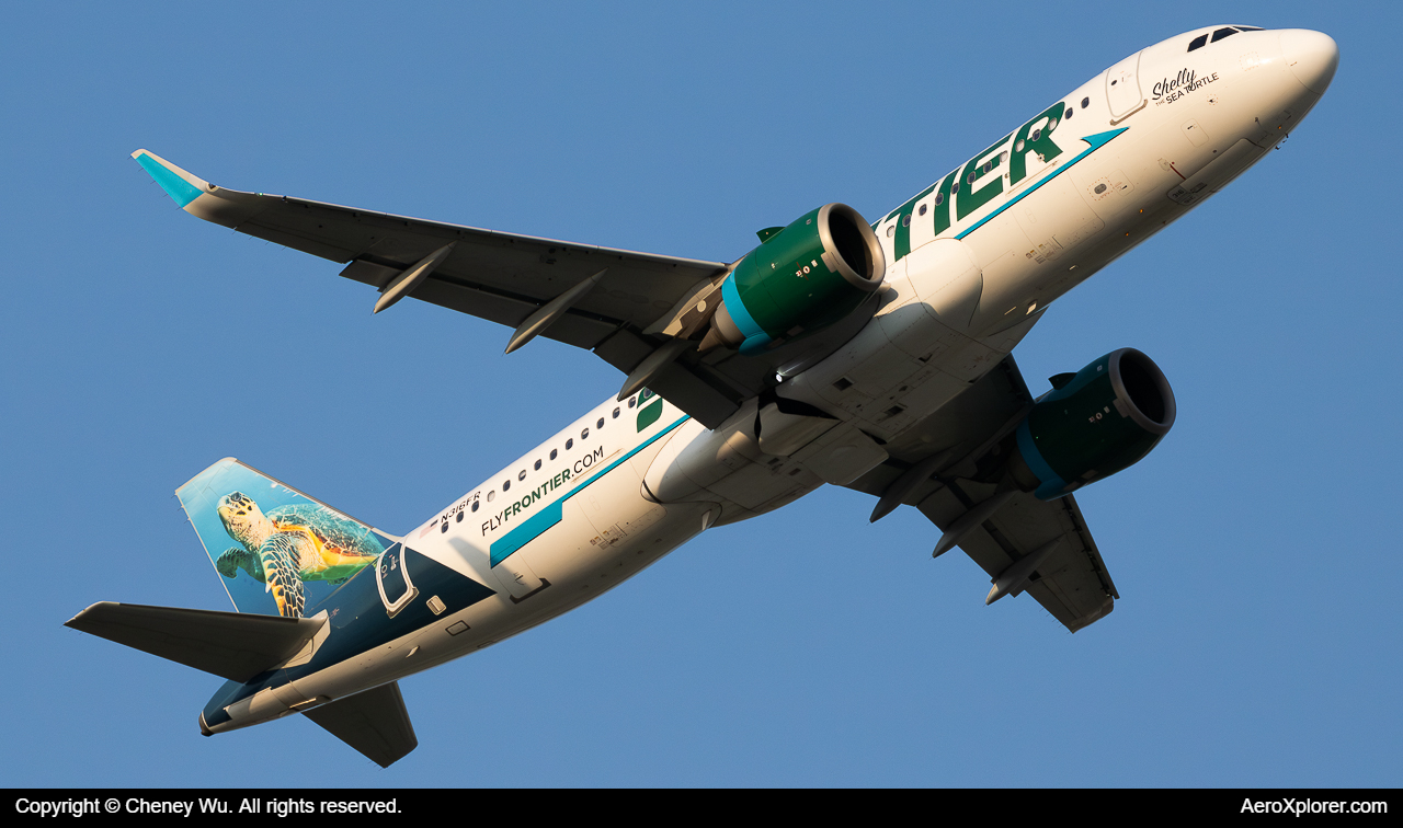 Full size: Frontier Airlines Airbus A320NEO N316FR at Detroit Metro Wayne County Airport