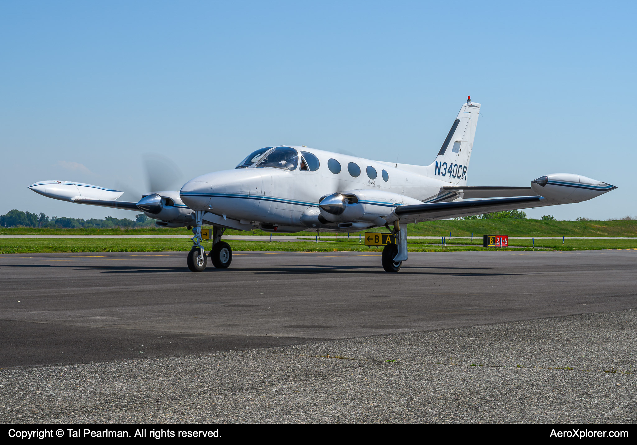 Full size: PRIVATE Cessna 340 N340CR at New Garden Airport