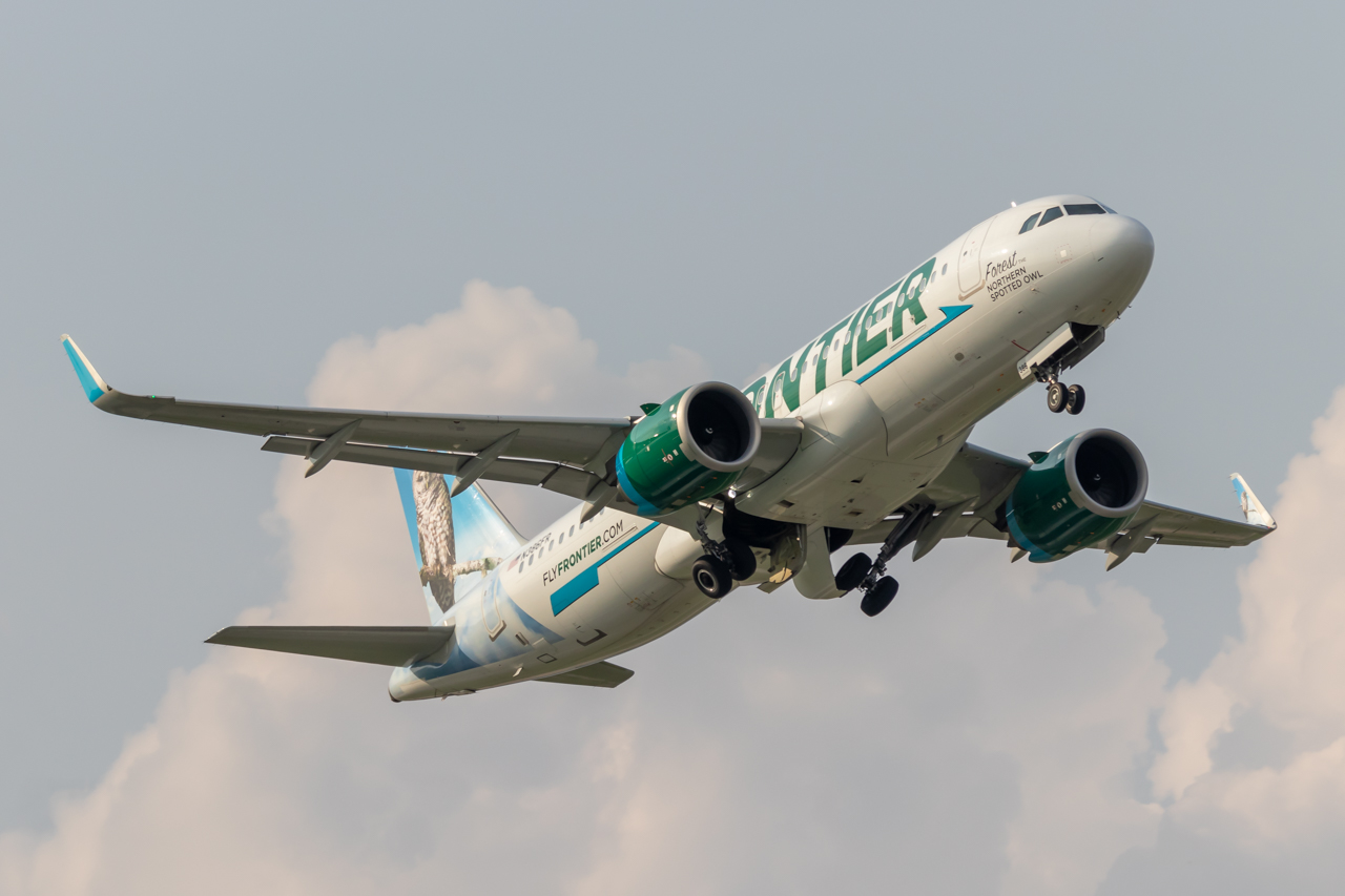 Full size: Frontier Airlines Airbus A320NEO N386FR at Baltimore/Washington International Thurgood Marshall Airport