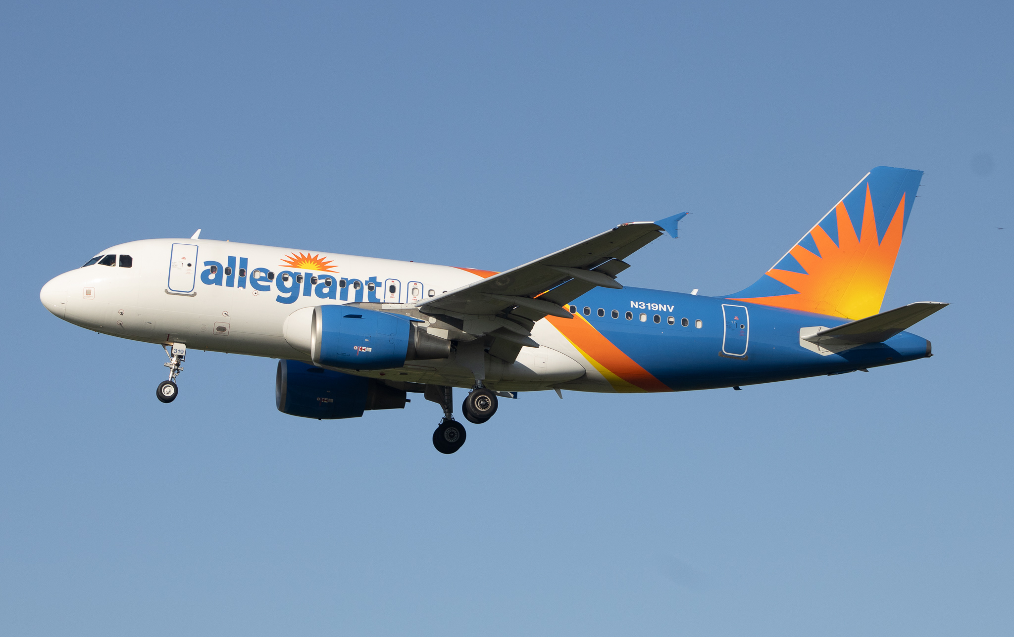 Full size: Allegiant Air Airbus A319 N319NV at Baltimore/Washington International Thurgood Marshall Airport