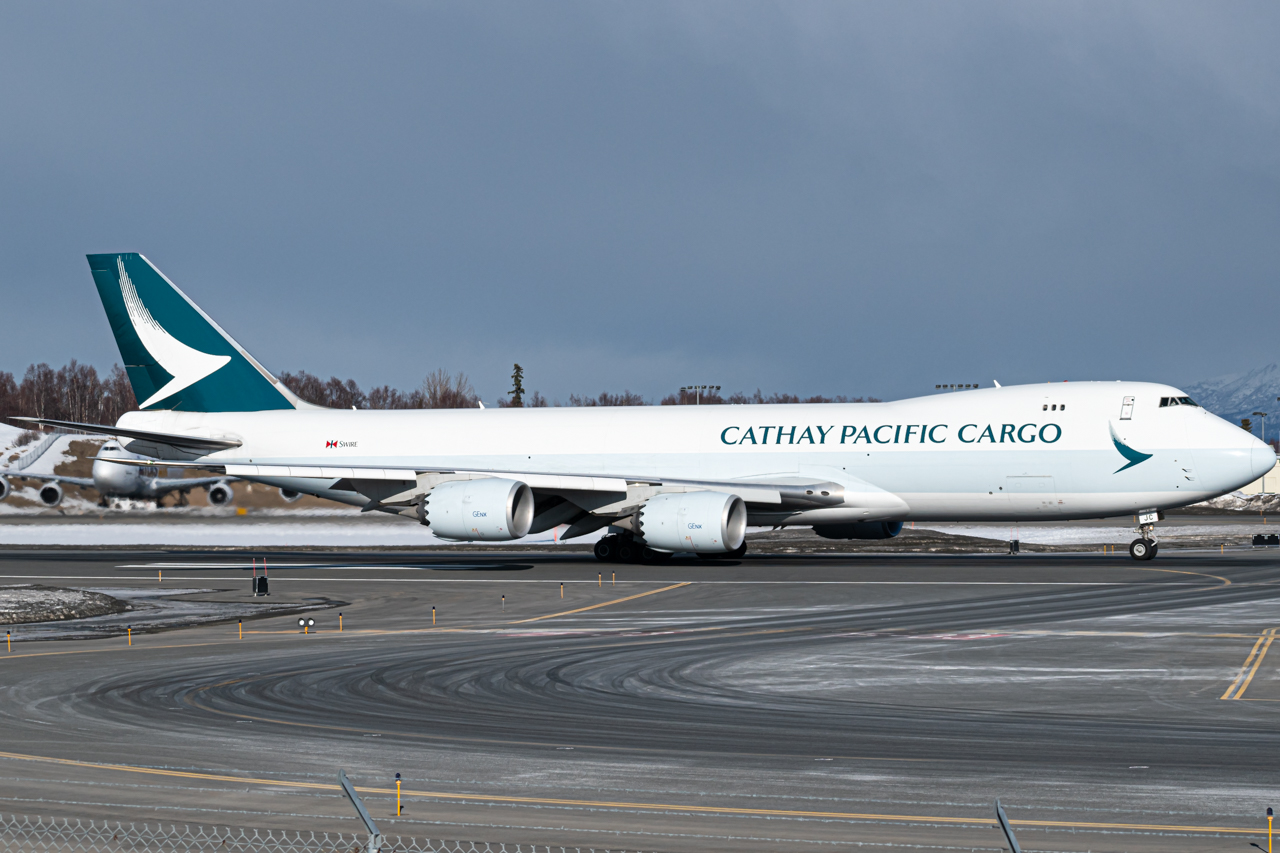 Full size: Cathay Pacific Cargo Boeing 747-8F B-LJC at Anchorage Ted Stevens International Airport