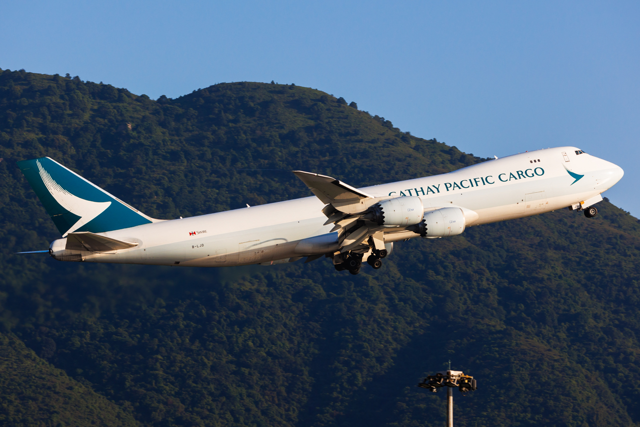 Full size: Cathay Pacific Cargo Boeing 747-8F B-LJD at Hong Kong International Airport