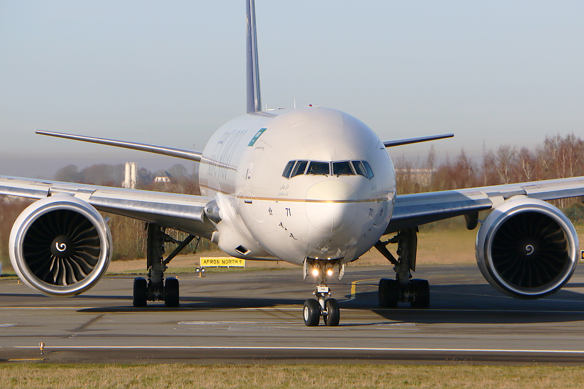 Full size: Saudia Cargo Boeing 777-F HZ-AK71 at Liege Airport