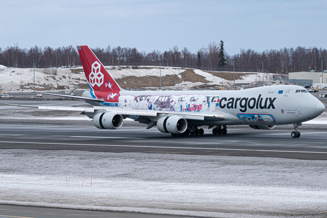 Full size: CargoLux Boeing 747-8F LX-VCM at Anchorage Ted Stevens International Airport