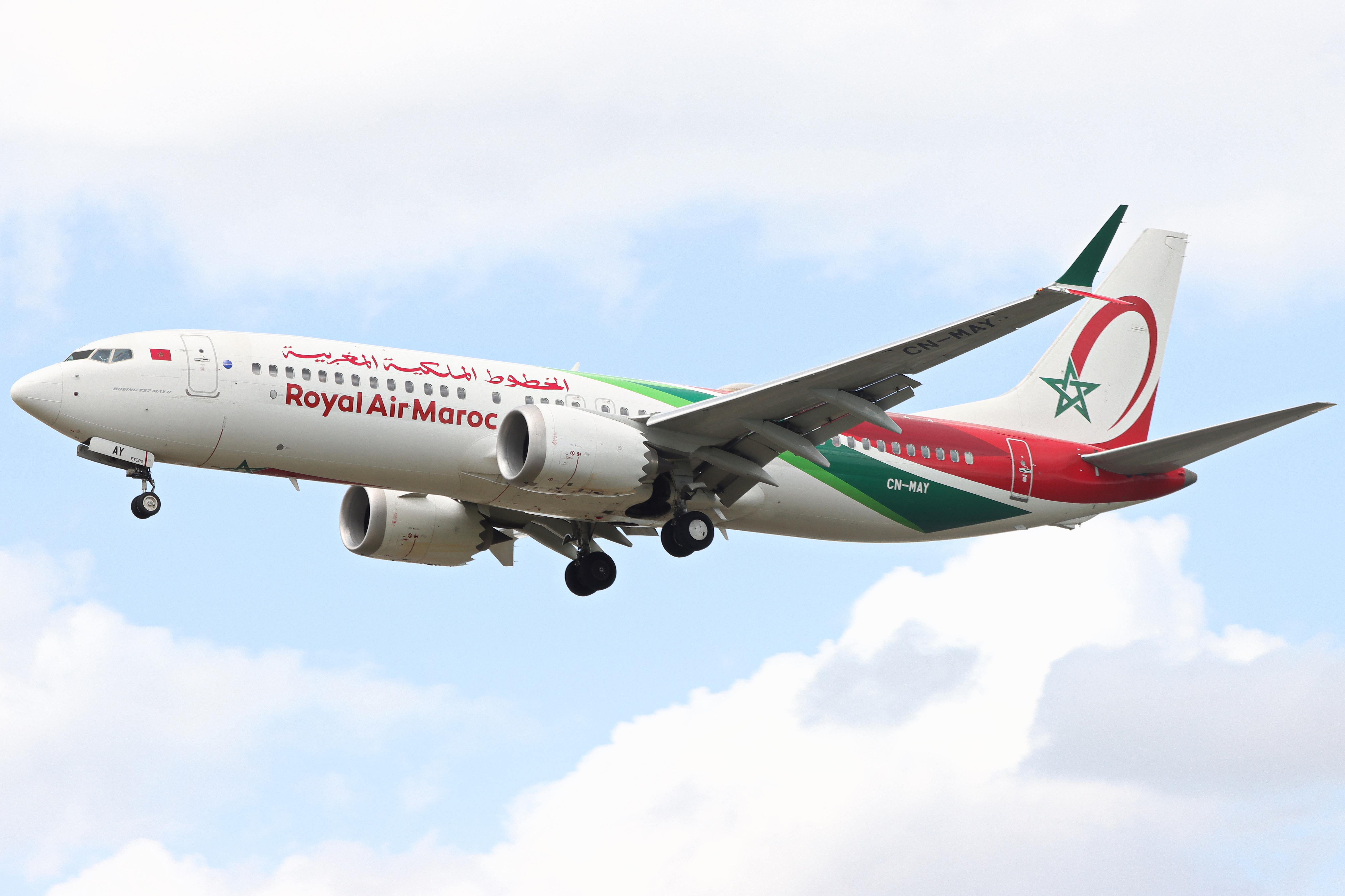 Full size: Royal Air Maroc Boeing 737 MAX 8 CN-MAY at London Heathrow International Airport