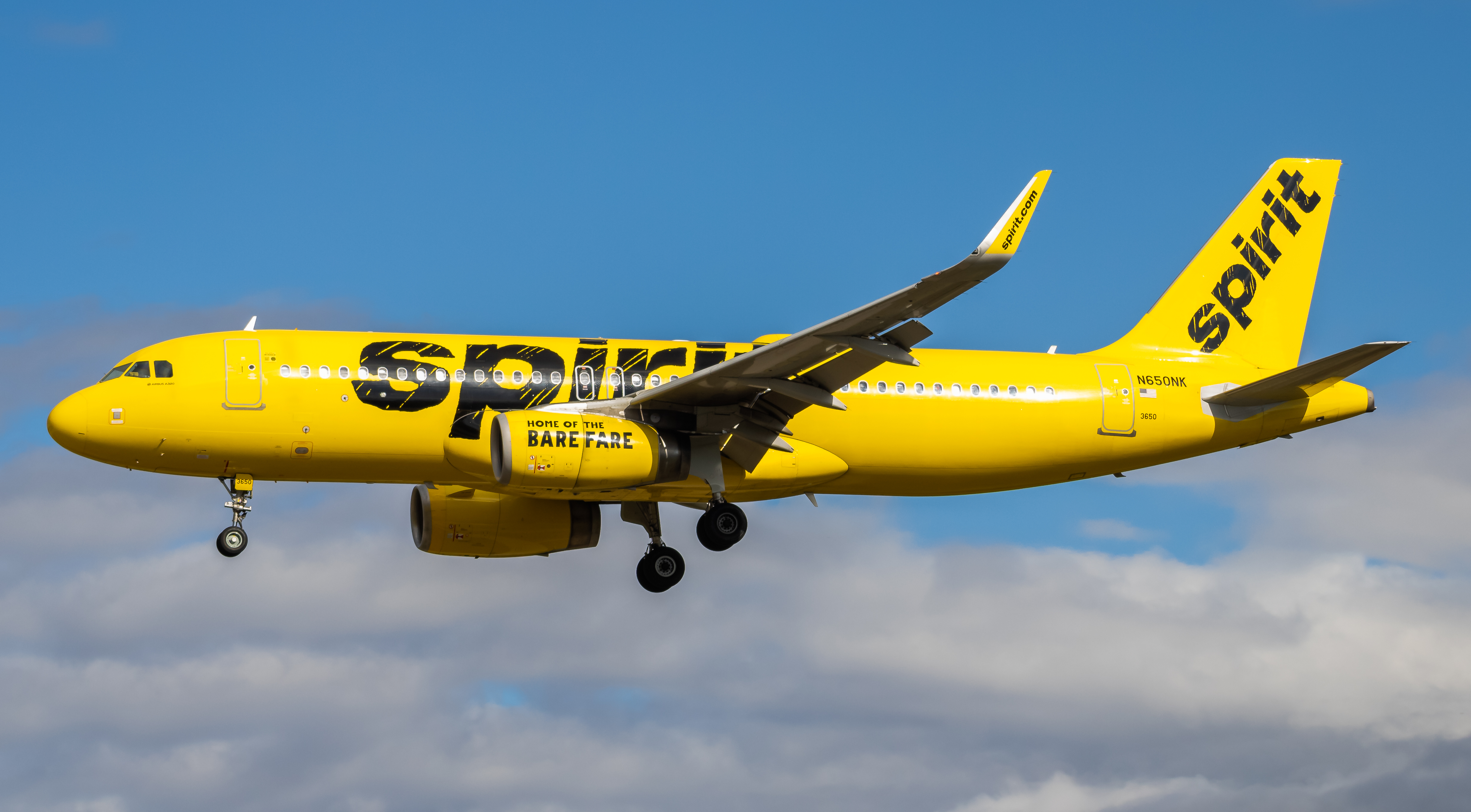 Full size: Spirit Airlines Airbus A320 N650NK at Baltimore/Washington International Thurgood Marshall Airport