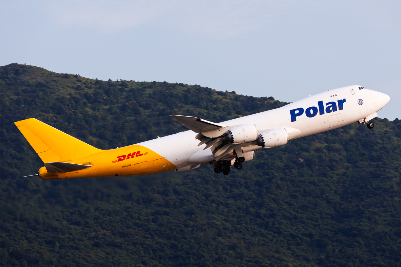 Full size: Polar Air Boeing 747-8F N855GT at Hong Kong International Airport