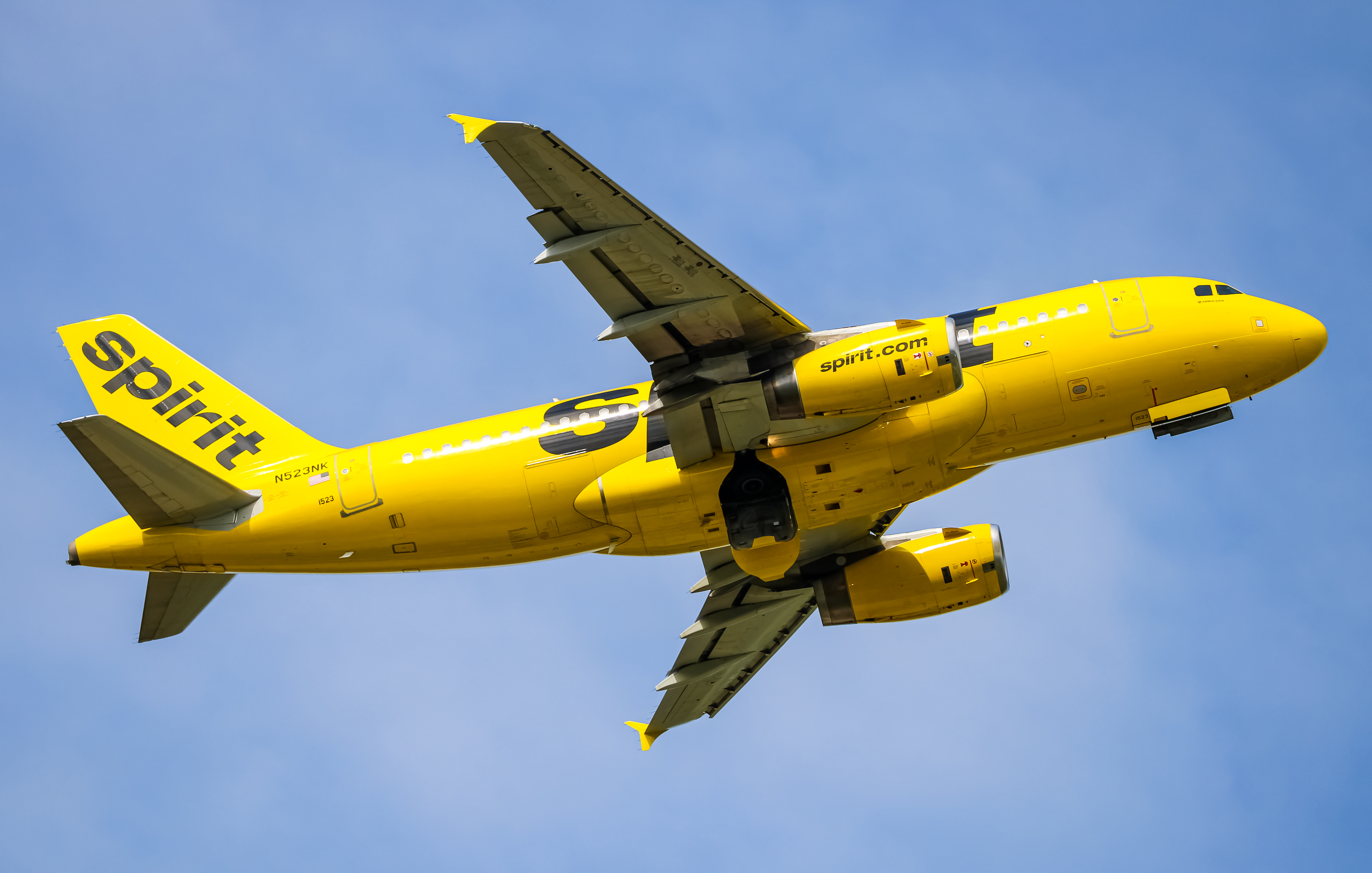 Full size: Spirit Airlines Airbus A319 N523NK at Baltimore/Washington International Thurgood Marshall Airport
