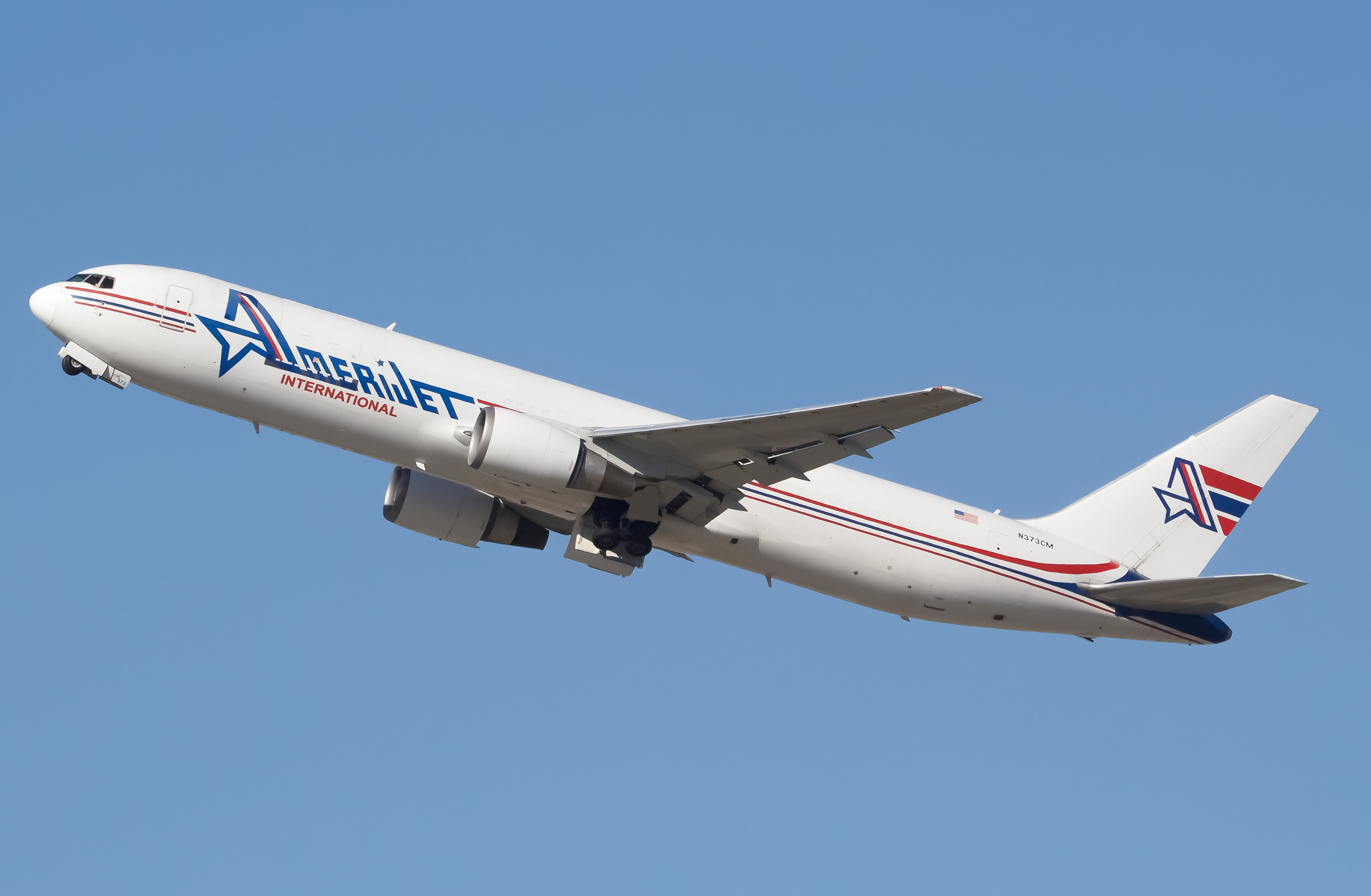 Full size: Amerijet Boeing 767-300F N373CM at Newark Liberty International Airport