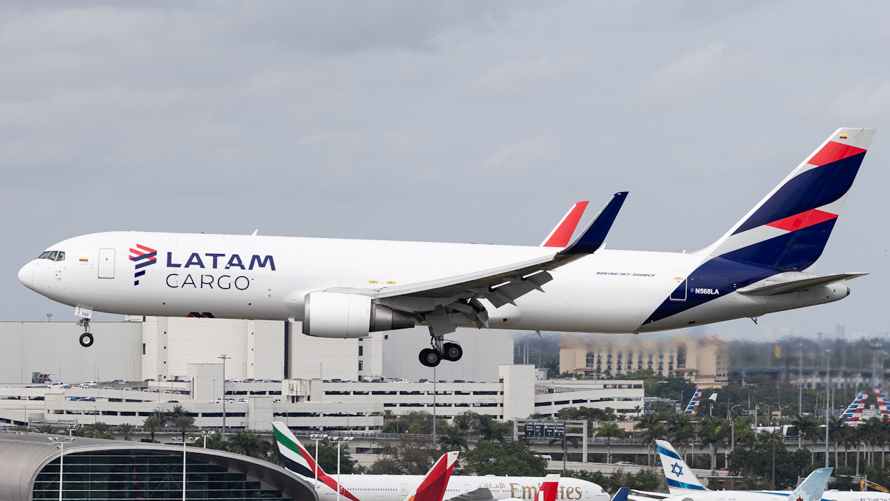 Full size: LATAM Cargo Boeing 767-300F N568LA at Miami International Airport