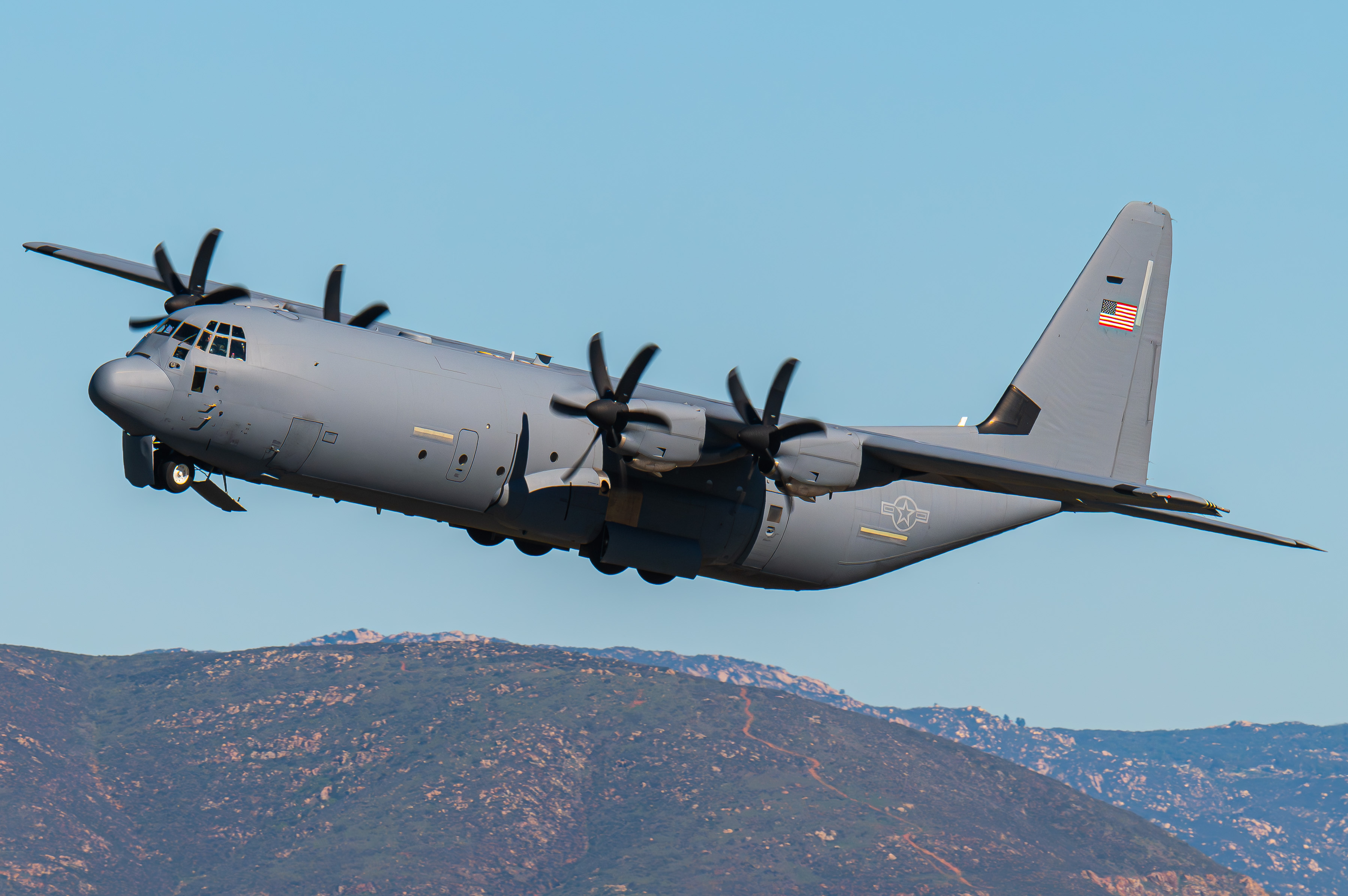 Full size: USAF - United States Air Force Lockheed C-130J Hercules 05-3147  at Brown Field Municipal Airport