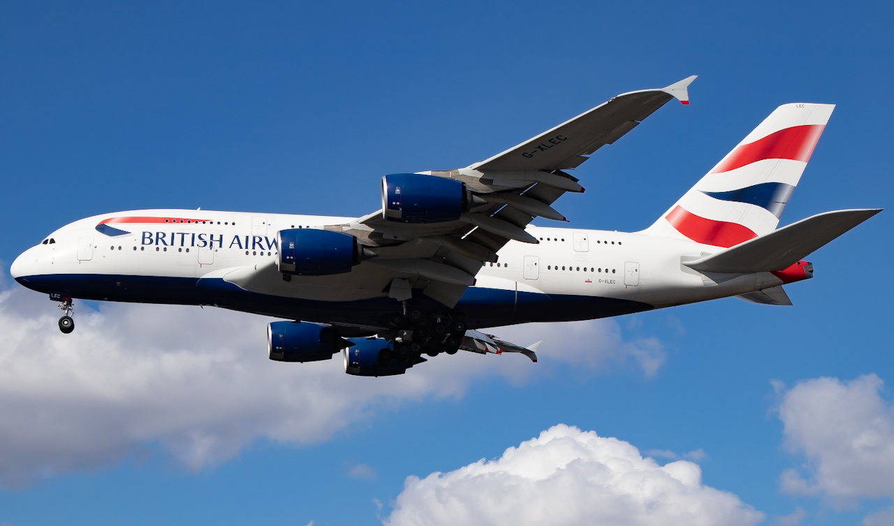 Full size: British Airways Airbus A380-800 G-XLEC at Miami International Airport