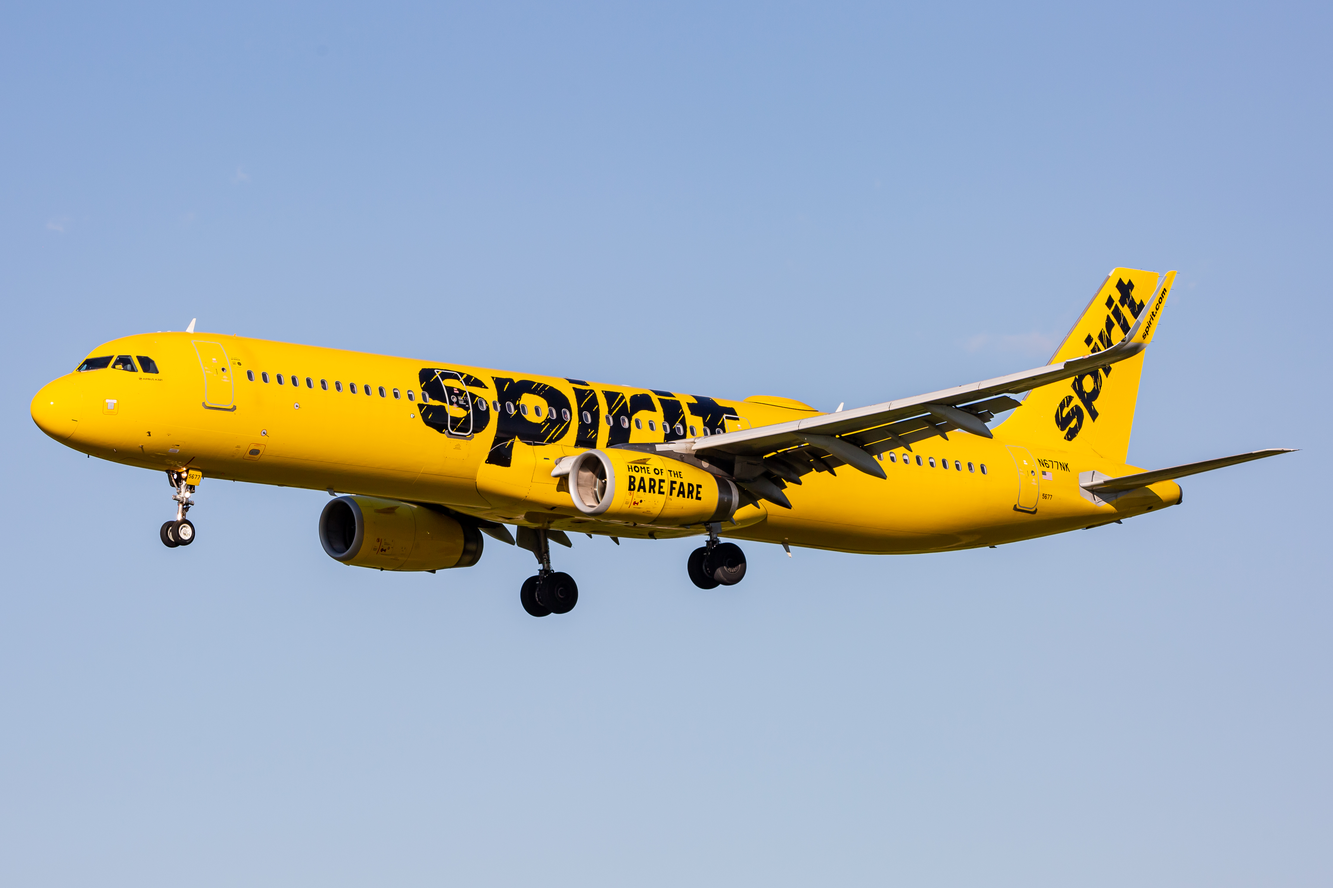 Full size: Spirit Airlines Airbus A321-231 N677NK at Baltimore/Washington International Thurgood Marshall Airport